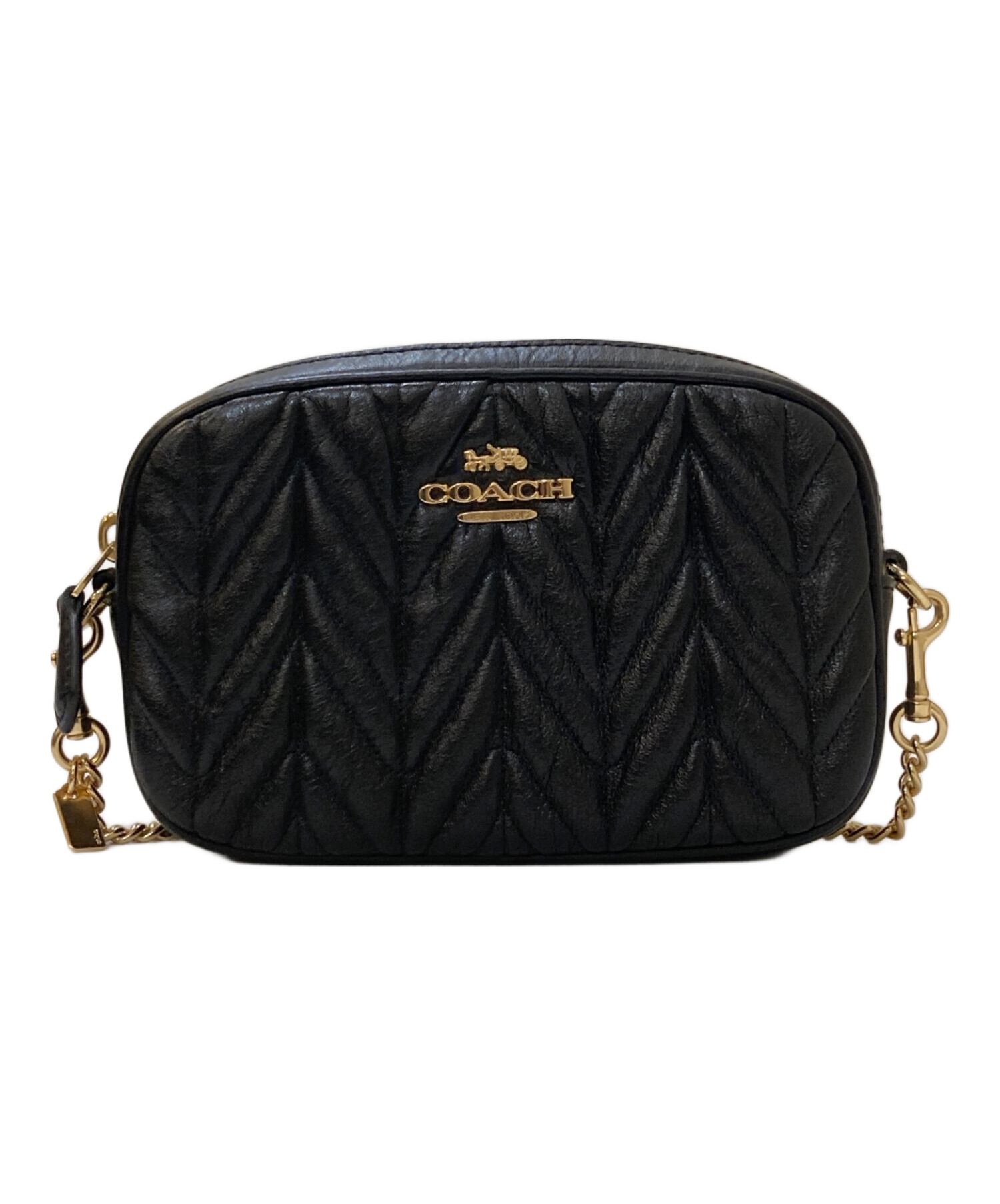 中古・古着通販】COACH (コーチ) 2WAYギャザーウエストバッグ ブラック