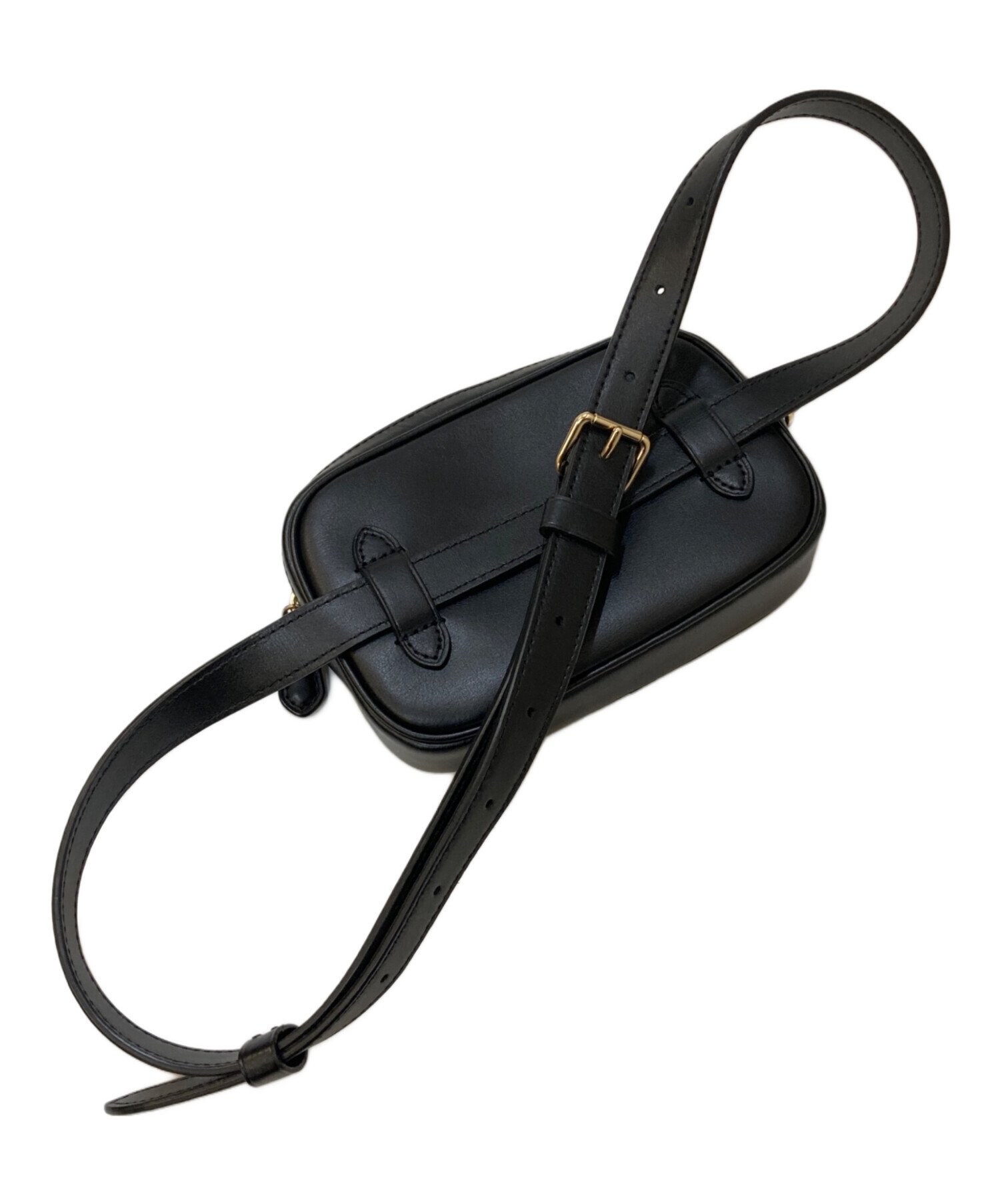 中古・古着通販】COACH (コーチ) 2WAYギャザーウエストバッグ ブラック