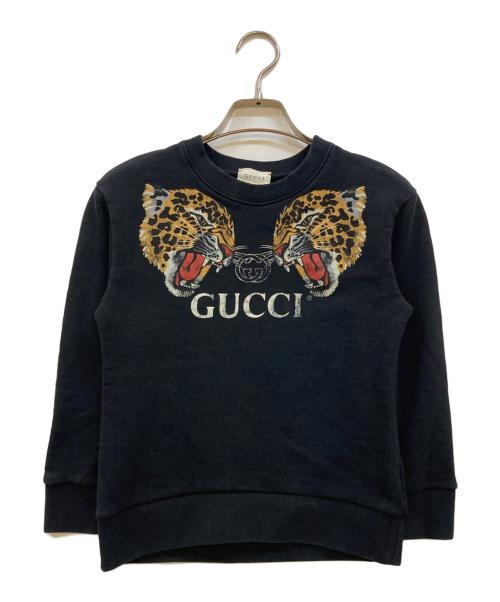 中古・古着通販】GUCCI (グッチ) タイガープリントスウェット ブラック