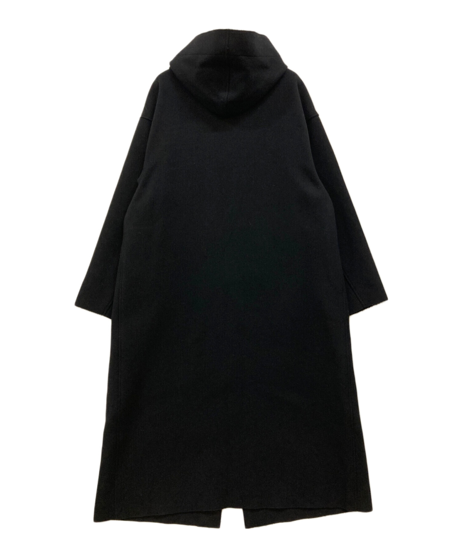 中古・古着通販】HYKE (ハイク) MELTON HOODED WORK COAT ブラック