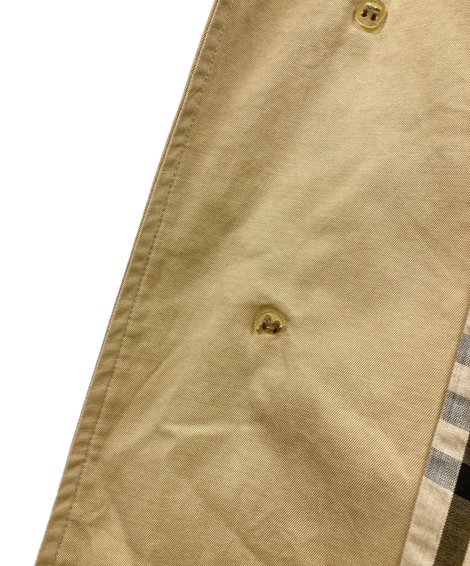 英国製　Burberry コート　ベージュ　ノバチェック　archive 比翼 中古・古着通販】Burberry's (バーバリー) 裏地ノバチェック ステン