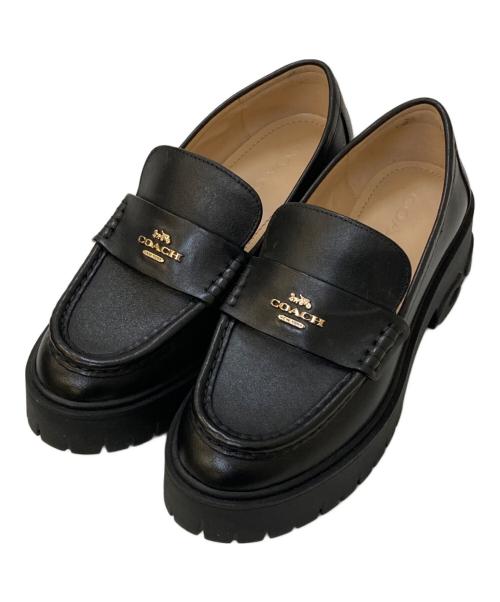 【本日限定価格】COACH ルーシーローファー 厚底 ラギットソール 黒 中古・古着通販】COACH (コーチ) ラギットソールルーシーローファー