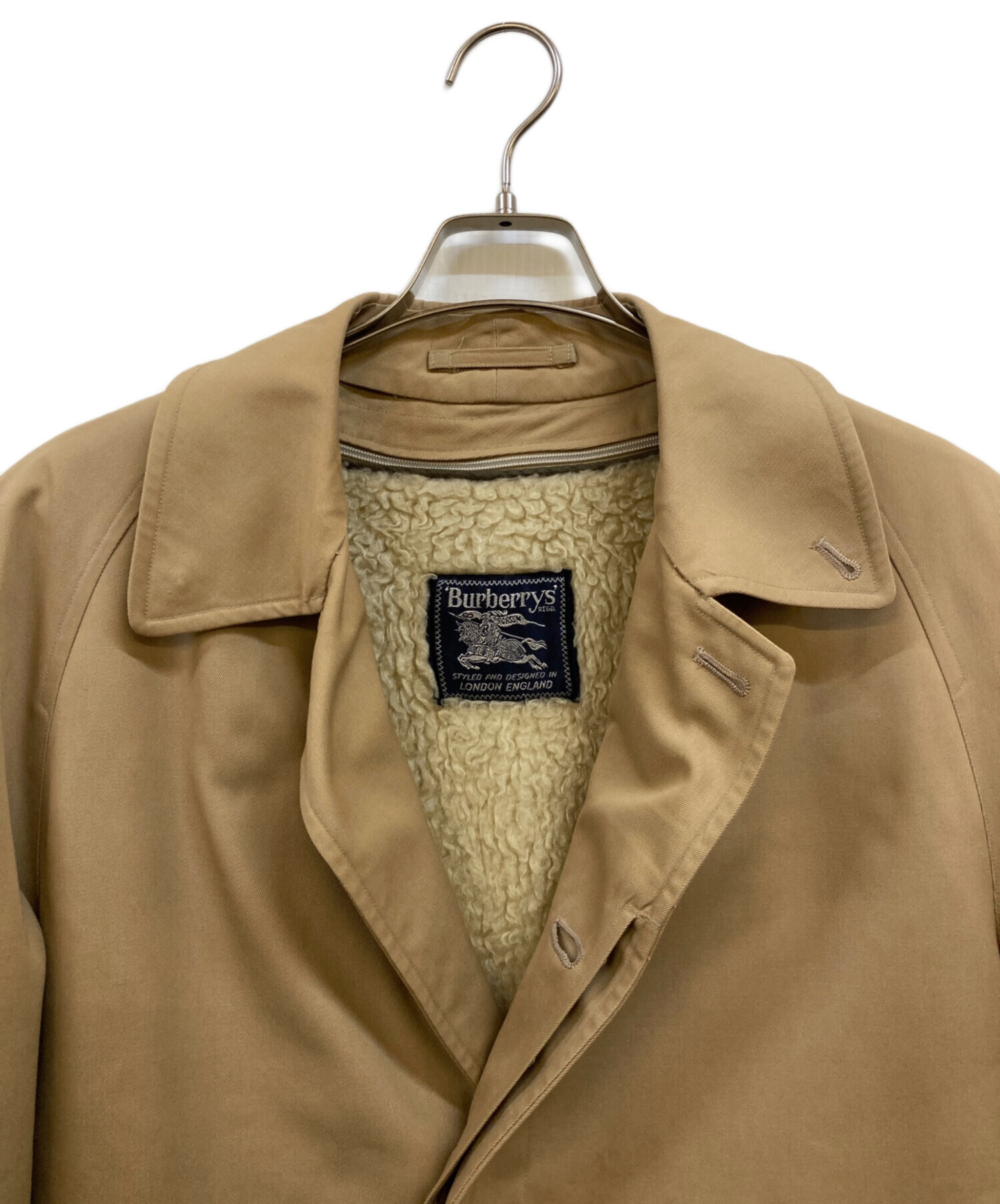Burberrys バーバリー　ウールコート ボアライナー ベージュ L 中古・古着通販】Burberry's (バーバリー) ボアライナー付ステンカラー
