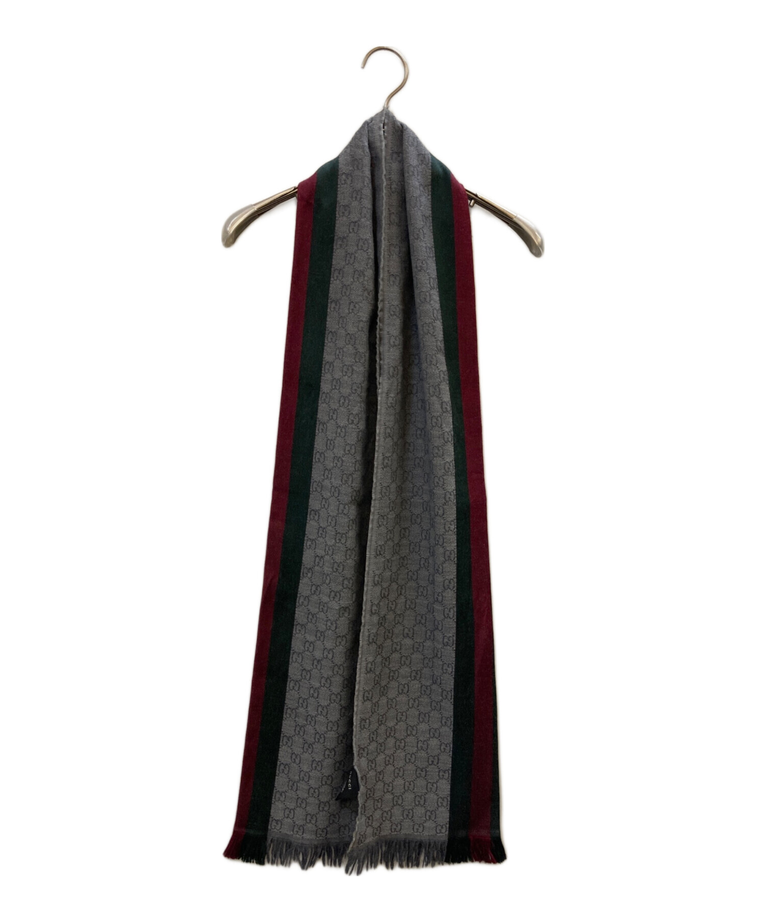 中古・古着通販】GUCCI (グッチ) ウールシルク GG総柄 ストール グレー