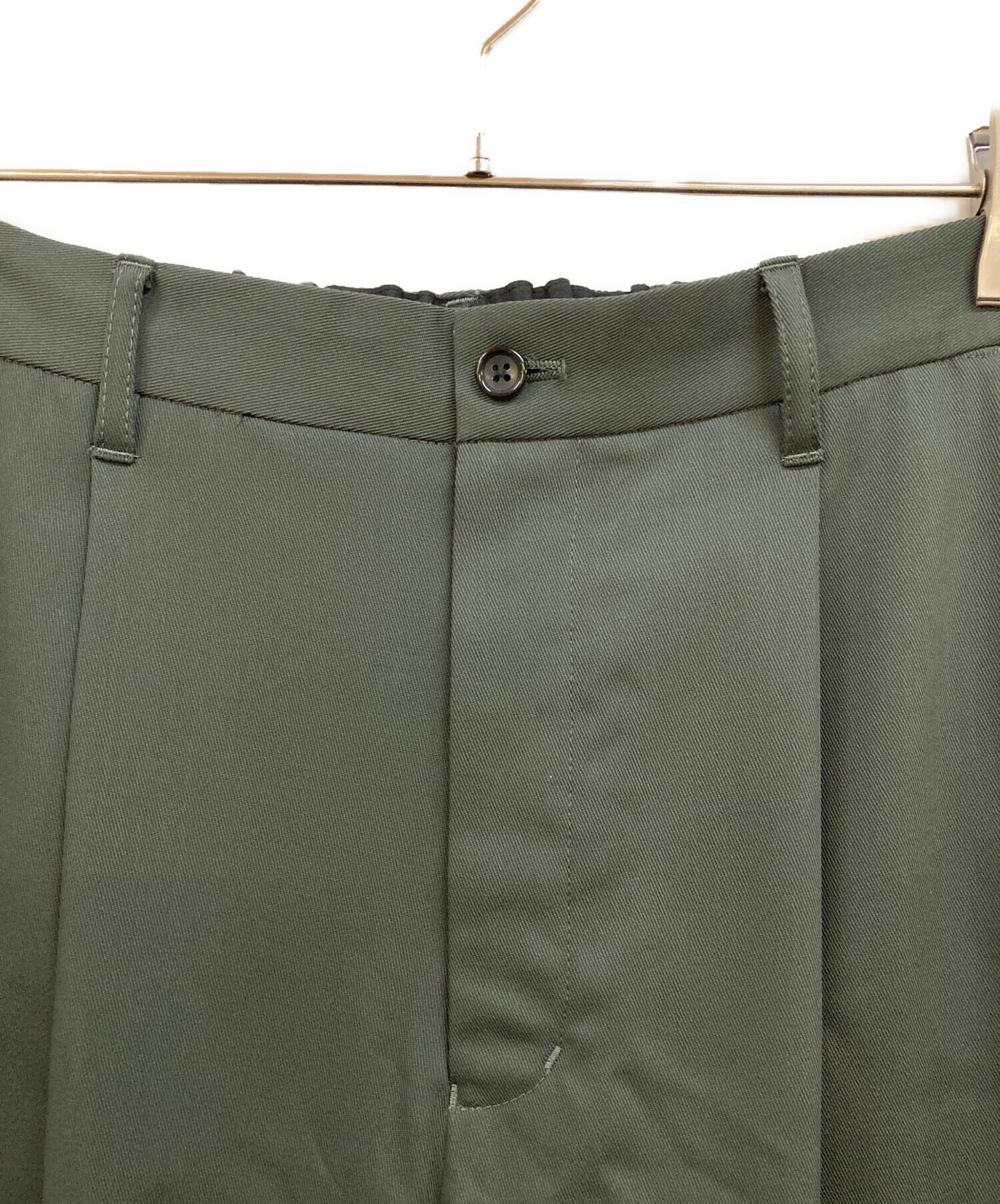 Graphpaper グリーン スラックス 中古・古着通販】Graphpaper (グラフペーパー) Techno Wool Nylon Wide