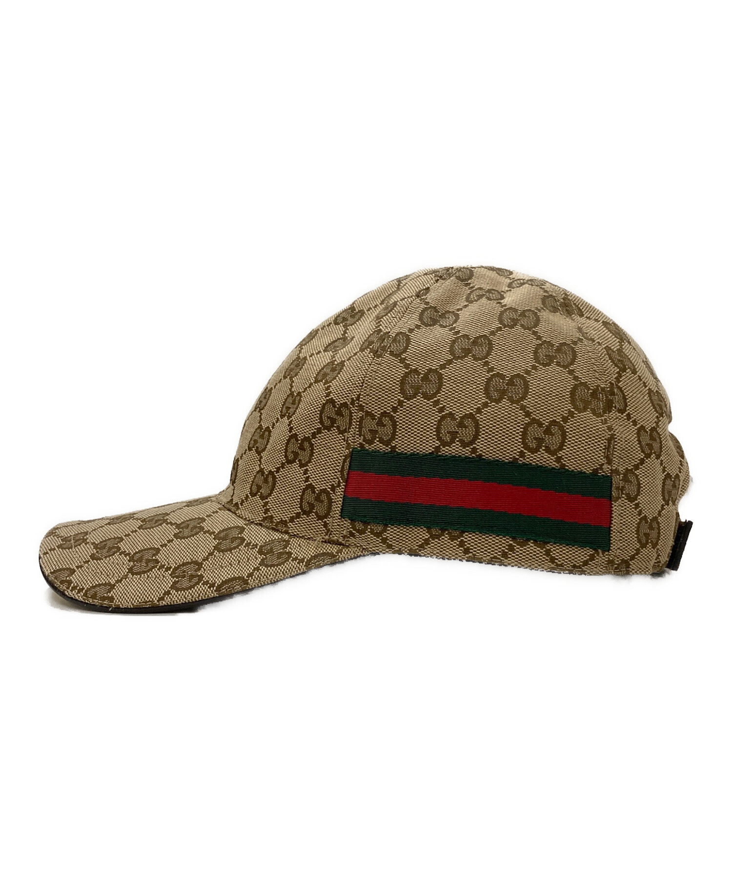GUCCI キャップ GGキャンバス シェリーライン ベージュ正規品ユニセックス GUCCI - グッチ GGキャンバス シェリーライン ベースボールキャップ XL