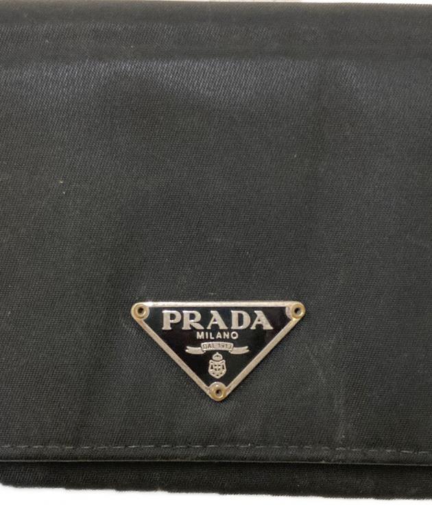 本物 プラダ PRADA ナイロン 長財布 ロングウォレット ブラック 財布 ウォレット 中古・ PRADA（プラダ） 【中古】PRADA 二つ折り 長財布【やや傷や使用感あり