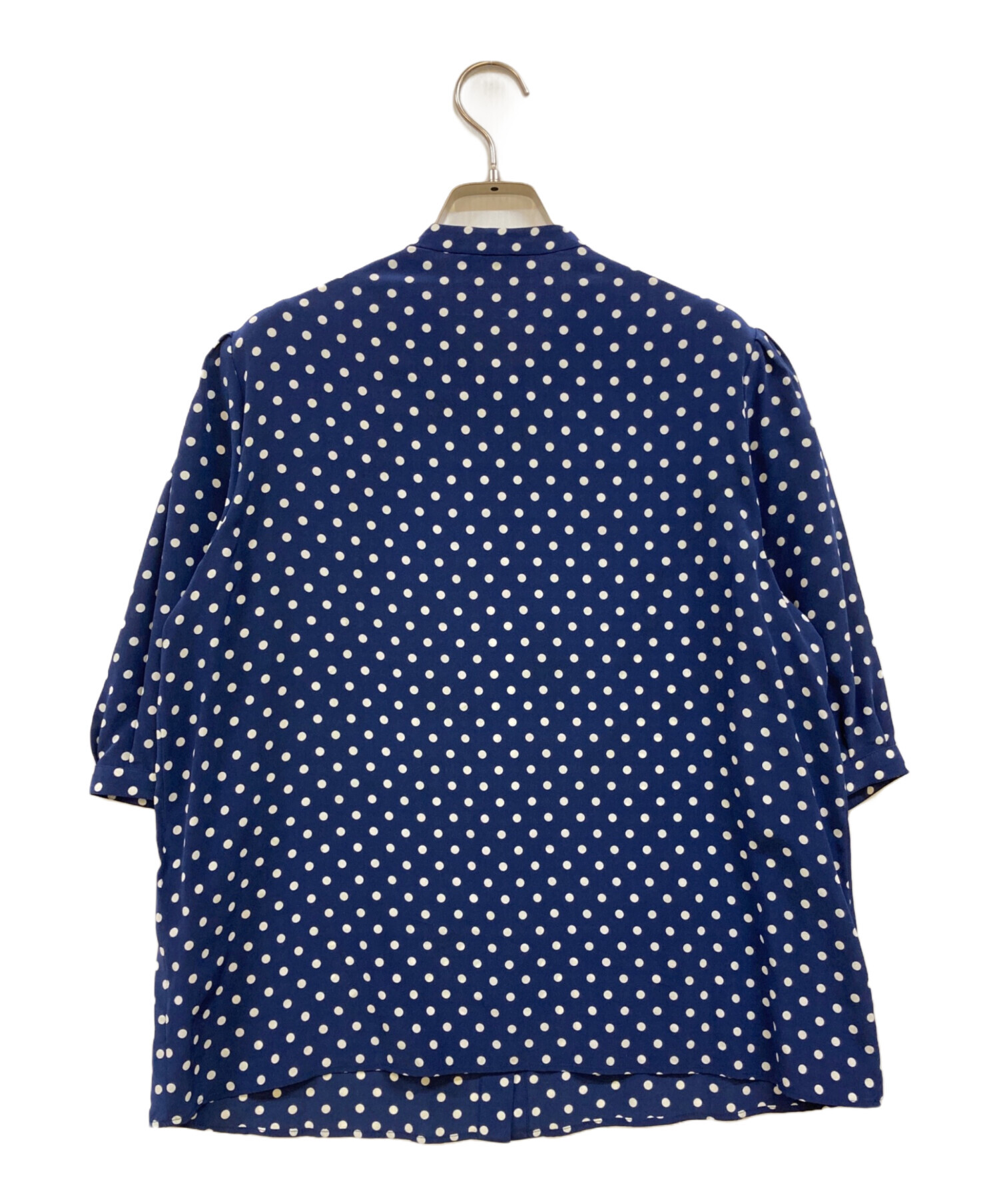 中古・古着通販】CELINE (セリーヌ) ボウタイS/Sドットシャツ ブルー