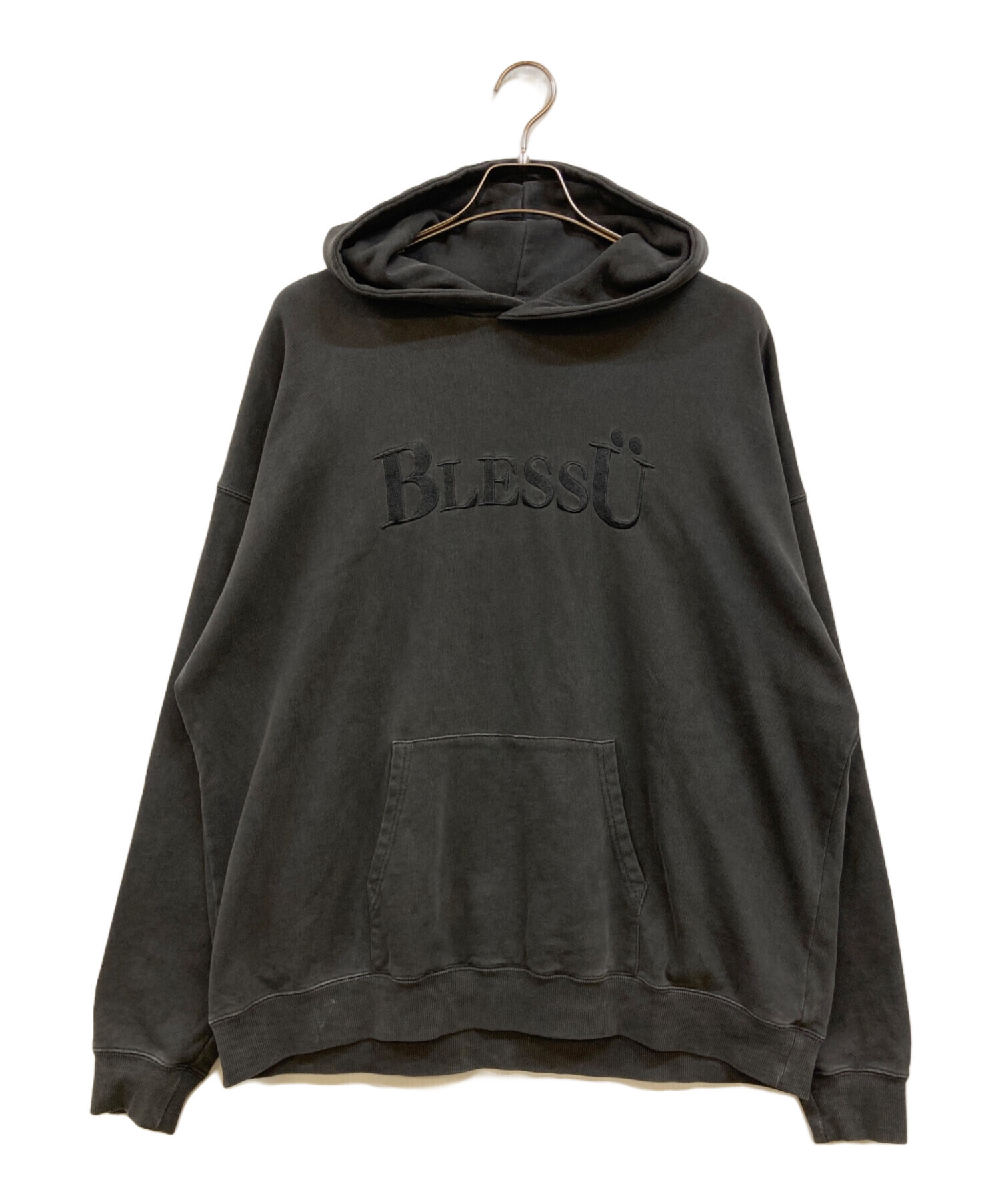 中古・古着通販】BLESSU (ブレスユー) pigment logo hoodie グレー