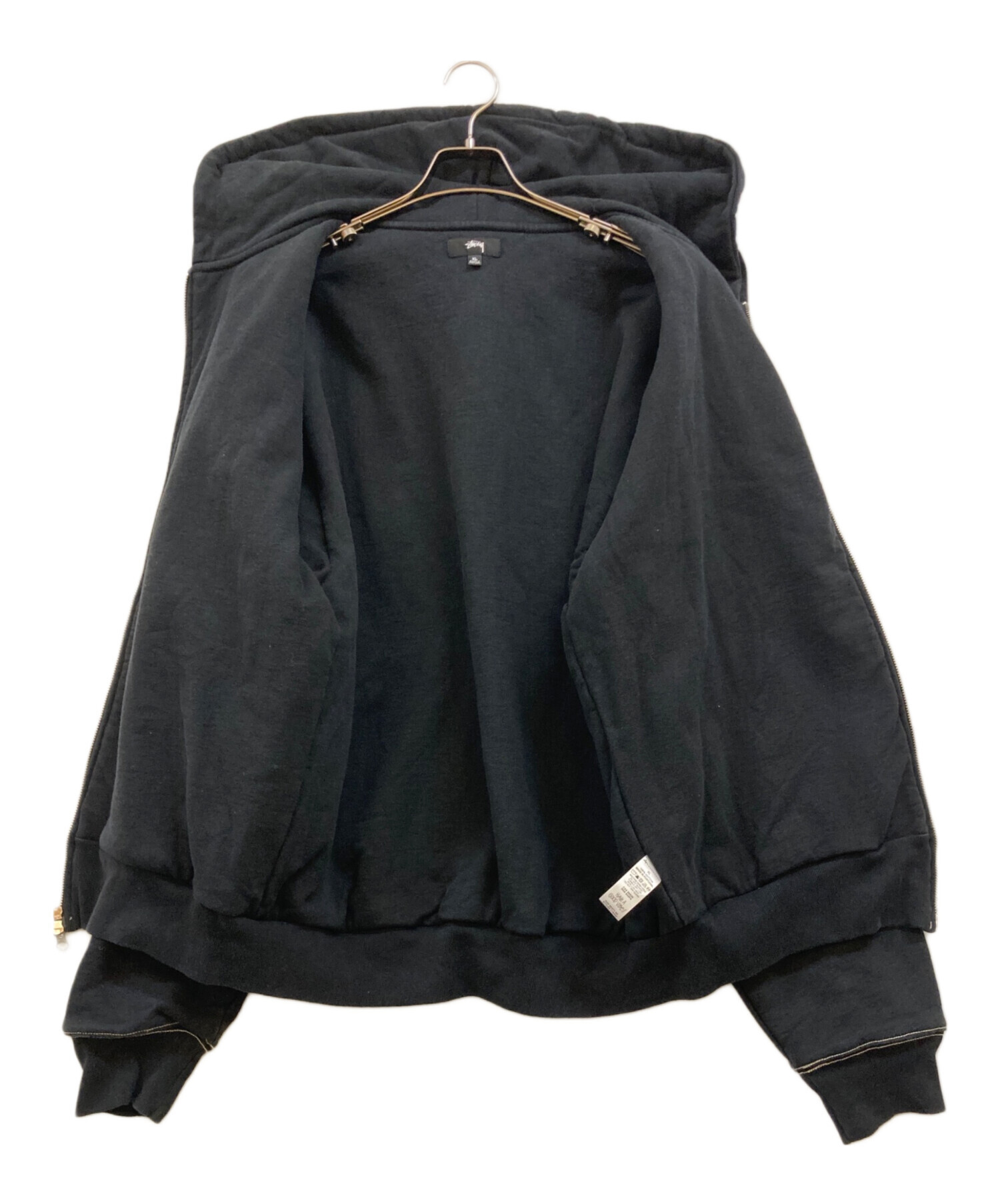 【極美品】Stussy DOUBLE FACE zip hoodie Sサイズ 中古・古着通販】stussy (ステューシー) DOUBLE FACE LABEL ZIP HOODIE