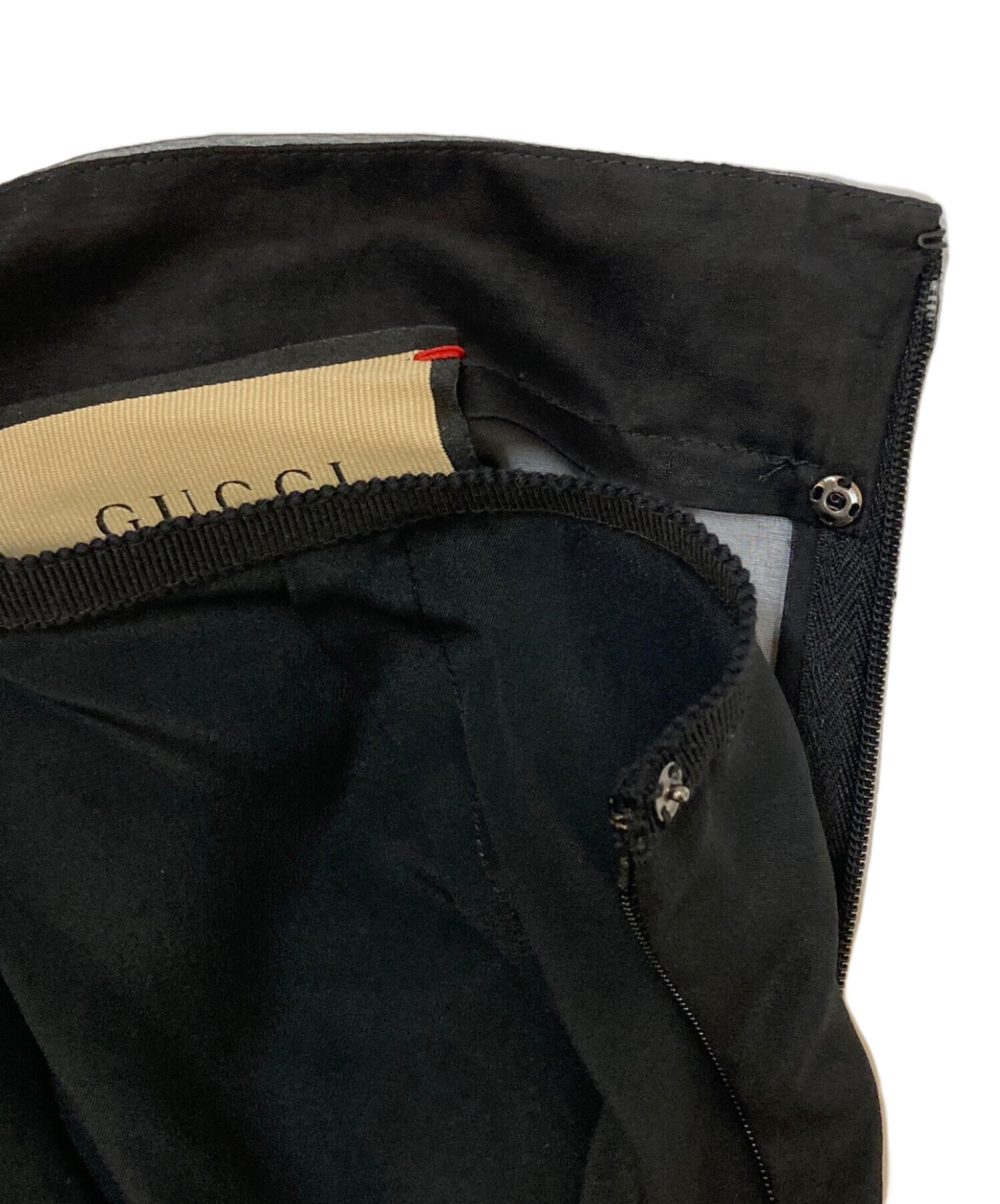 中古・古着通販】GUCCI (グッチ) シルクシアースカート ブラック