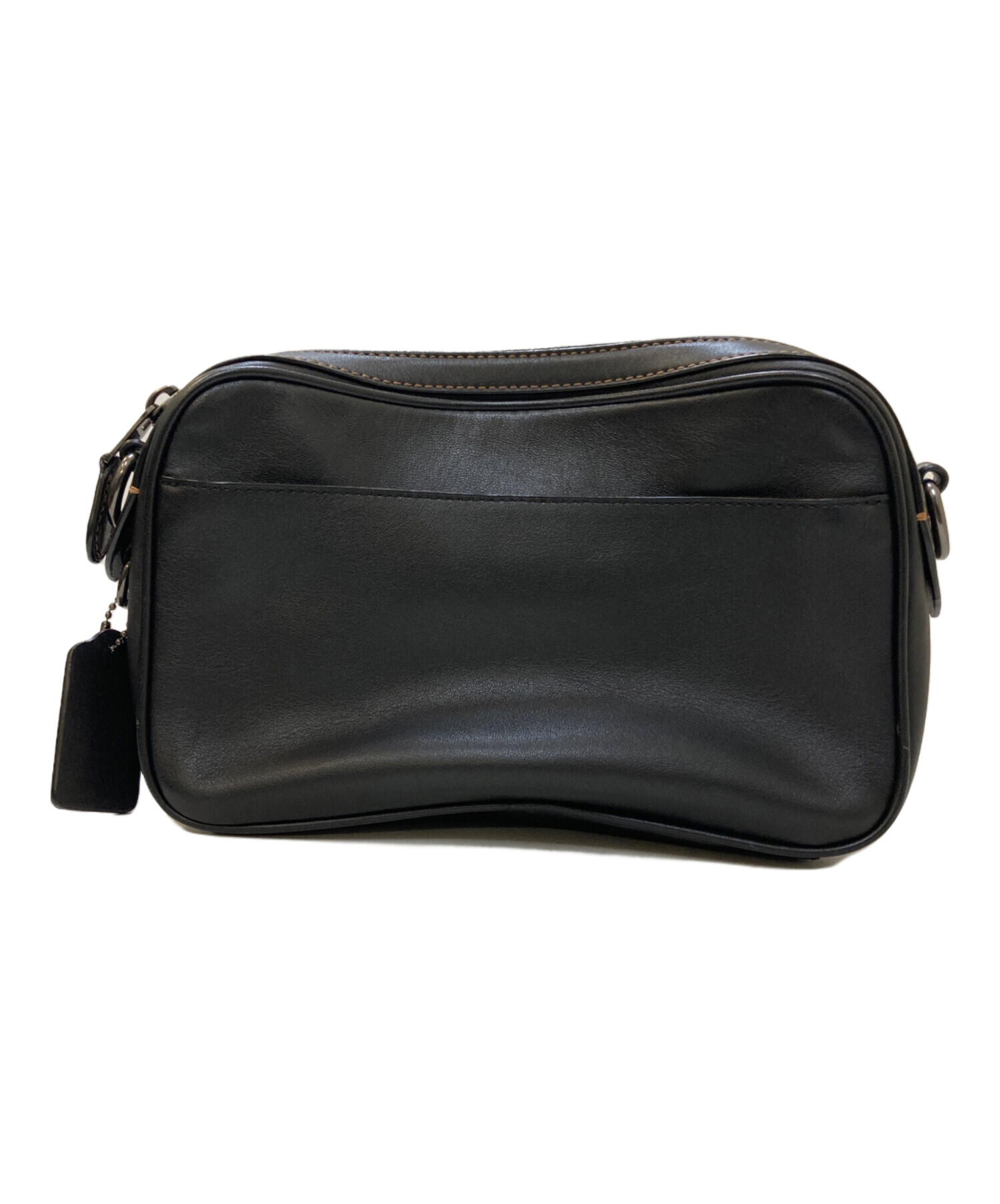 中古・古着通販】COACH (コーチ) レザーショルダーバッグ ブラック