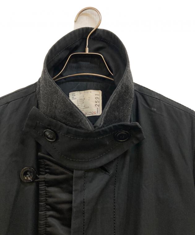 sacai Cotton Oxford Coat ミリタリーコート サイズ2 中古・古着通販】sacai (サカイ) Cotton Oxford Coat ブラック サイズ