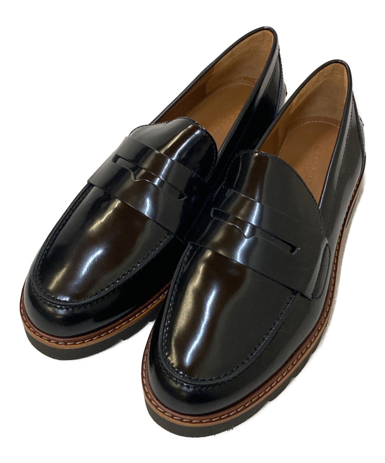 中古・古着通販】COACH (コーチ) ローファー ブラック サイズ:8D