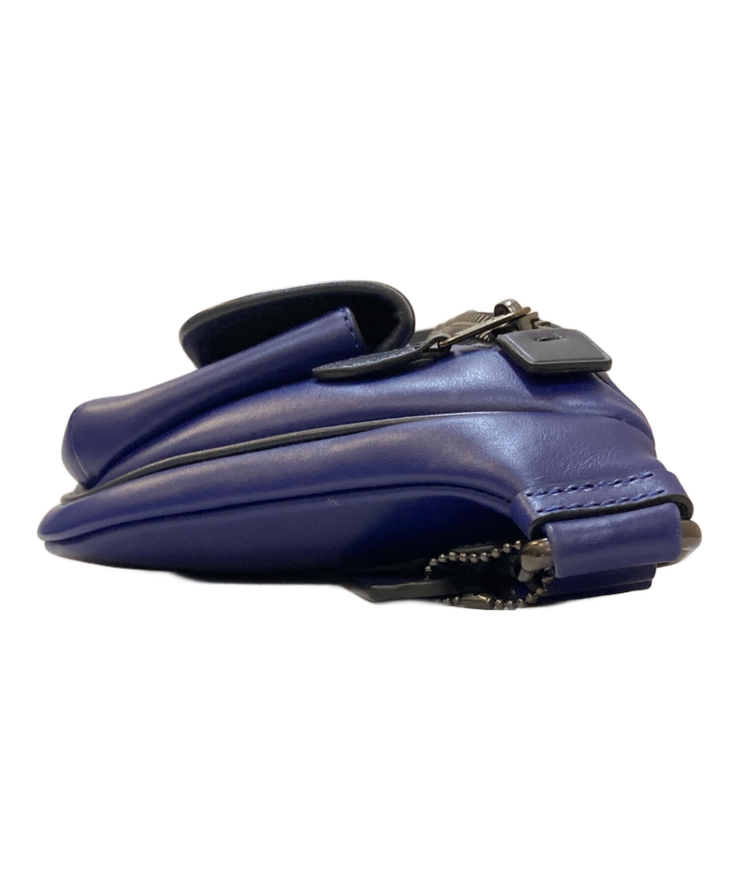 コーチ メンズ ウエストポーチ ボディバッグ レザー ネイビー ターンロック 中古・古着通販】COACH (コーチ) ターンロック ボディバッグ ブルー