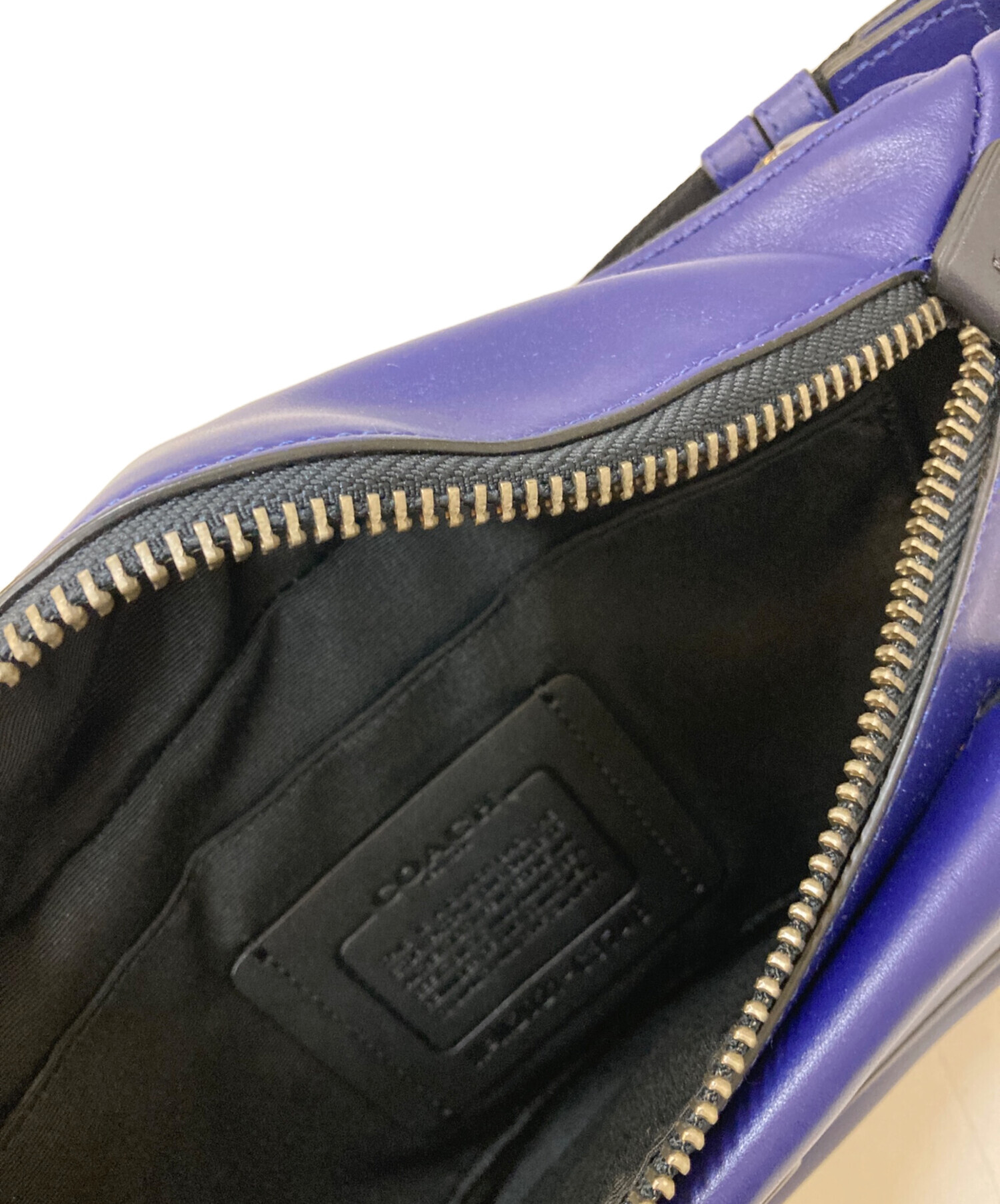 コーチ メンズ ウエストポーチ ボディバッグ レザー ネイビー ターンロック 中古・古着通販】COACH (コーチ) ターンロック ボディバッグ ブルー
