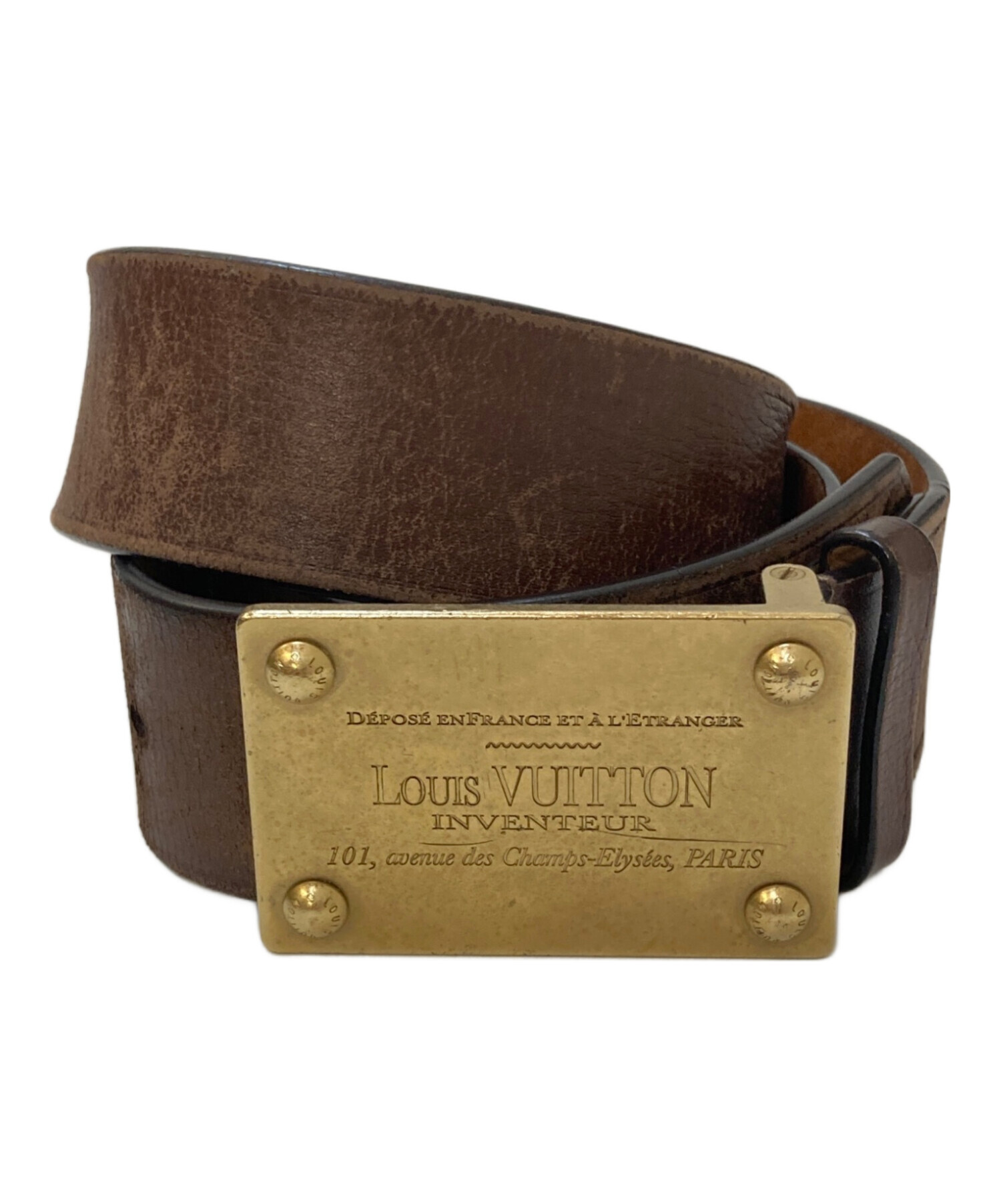 中古美品 LOUIS VUITTON ブラウン ベルト 80/32 箱付 中古・古着通販】LOUIS VUITTON (ルイ ヴィトン) サンチュール アン