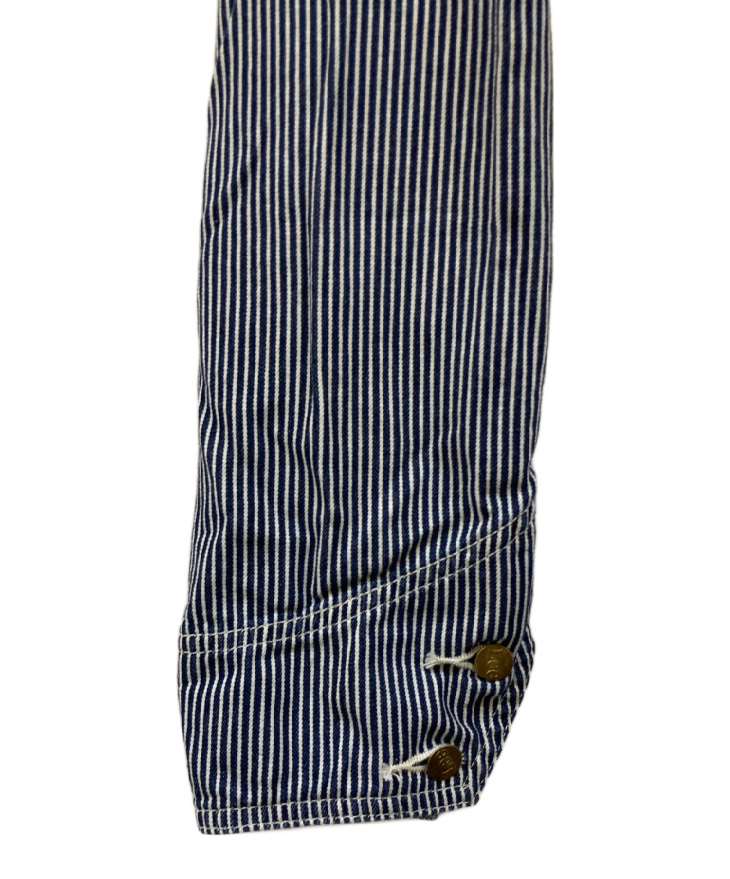 中古・古着通販】LEE (リー) ヒッコリーカバーオール ホワイト×ブルー
