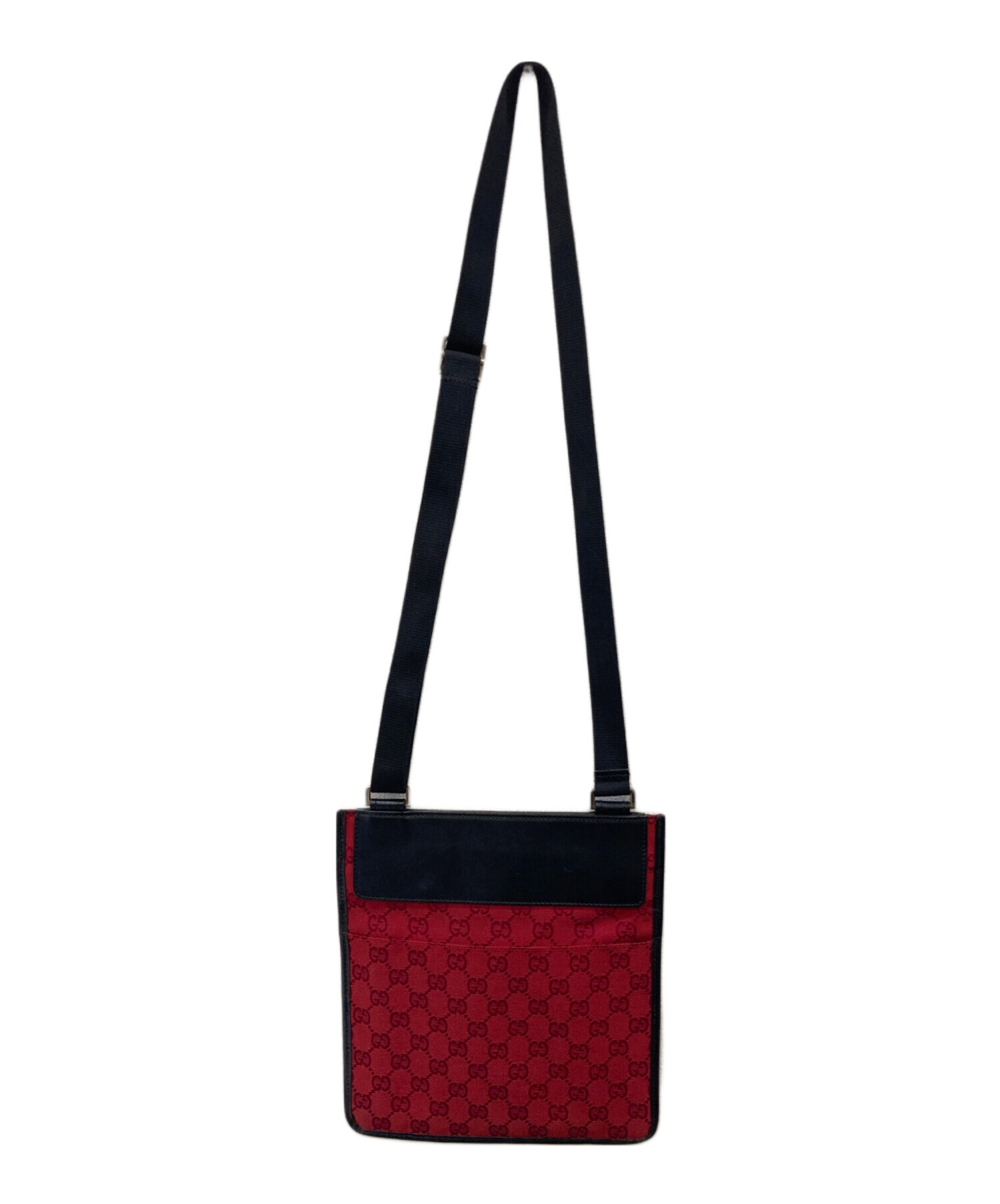 グッチ GUCCI GGキャンバス レッド レザー ショルダーバッグ【中古】 r-deco-online_230530-4-1nsr-08