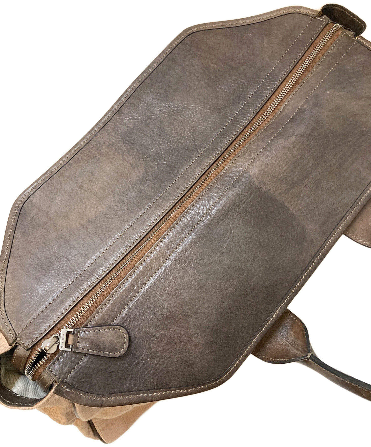 中古・古着通販】MARNI (マルニ) レザー切替 バイカラートートバッグ 
