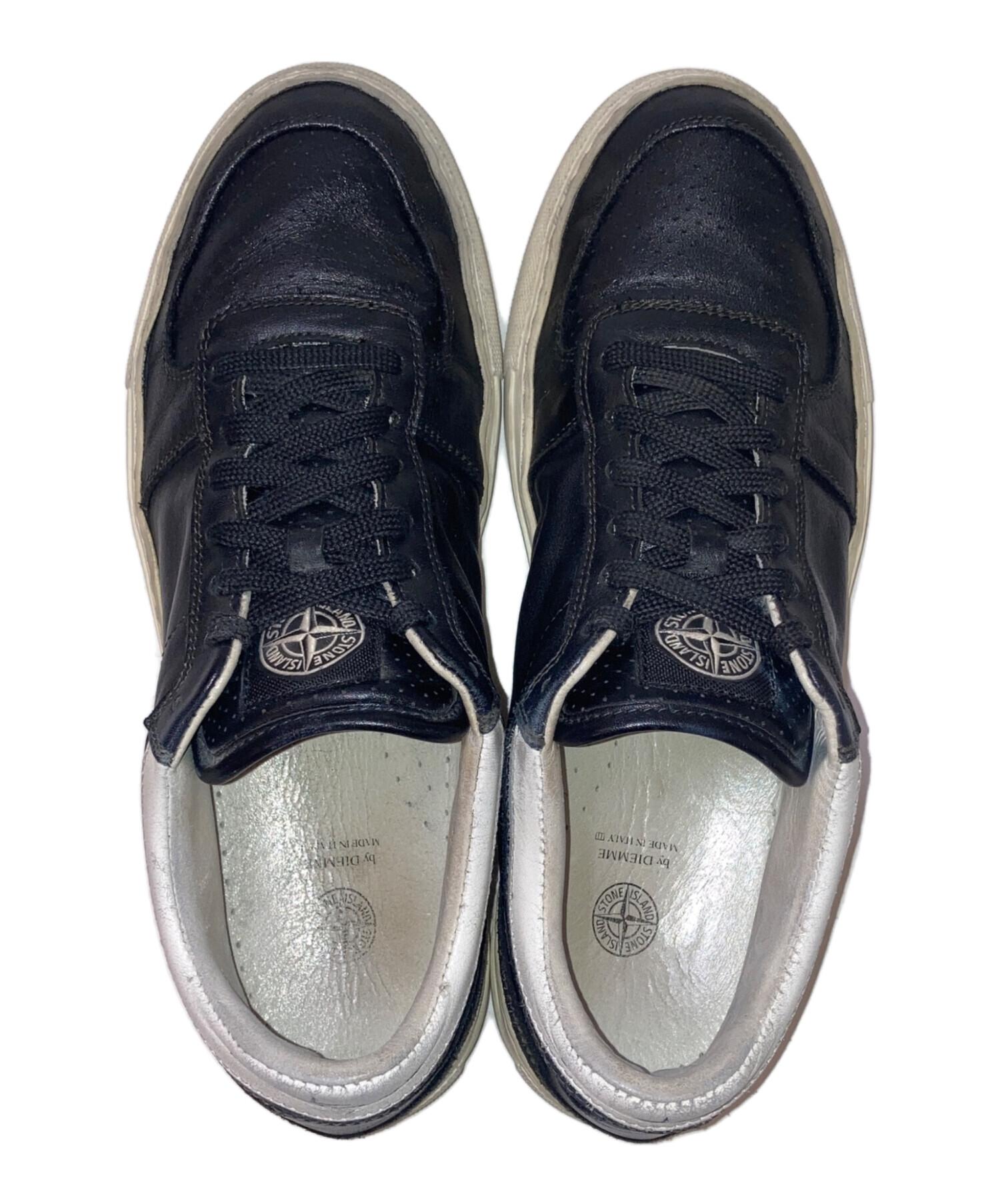 免税 価格 美品 STONE ISLAND ✕ DIEMME コラボスニーカー青 スエード