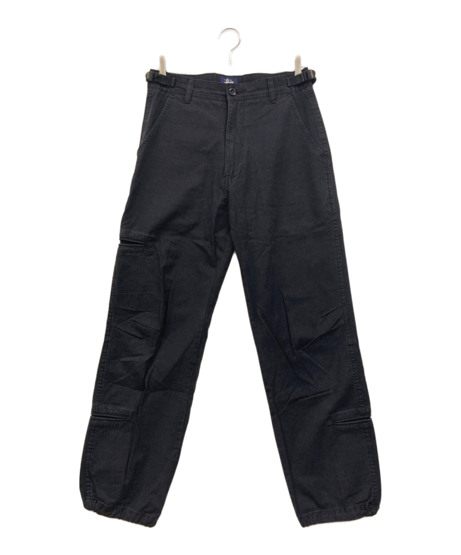 Stüssy ブラックカーゴパンツ 中古・古着通販】stussy (ステューシー) リップストップ カーゴパンツ