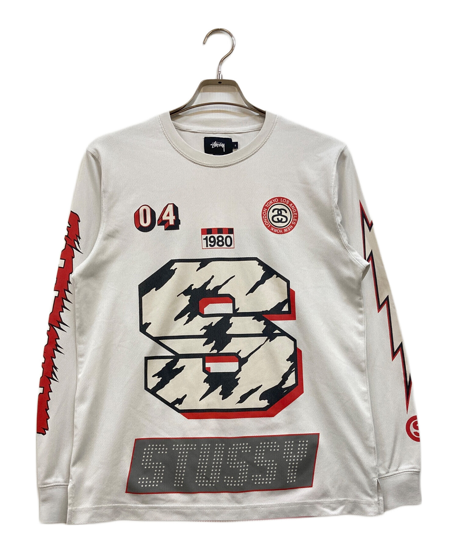 中古・古着通販】stussy (ステューシー) ゲームシャツ ホワイト サイズ