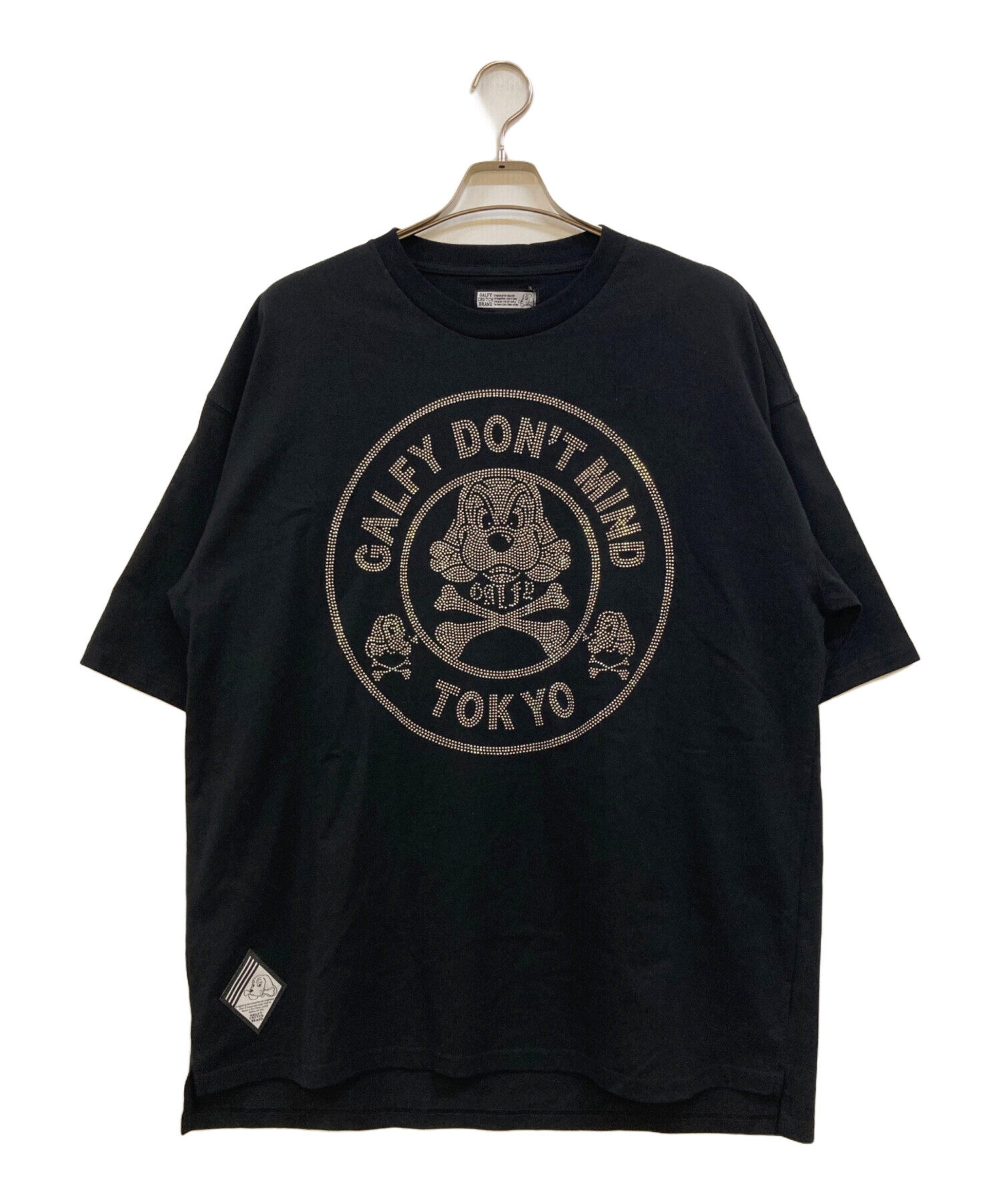 未使用　GALFY ガルフィー Tシャツ ブラック 中古・古着通販】GALFY (ガルフィー) スタッズロゴTシャツ ブラック