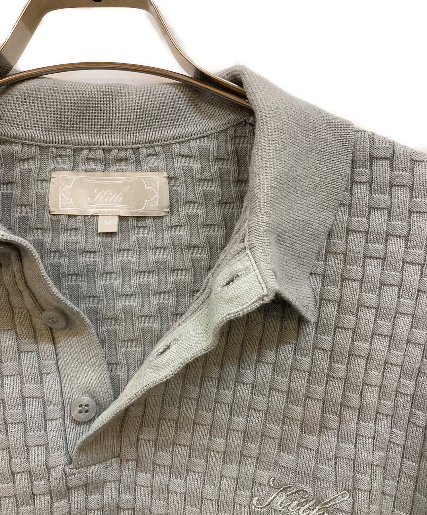 中古・古着通販】KITH (キス) ニットポロシャツ グレー サイズ:M