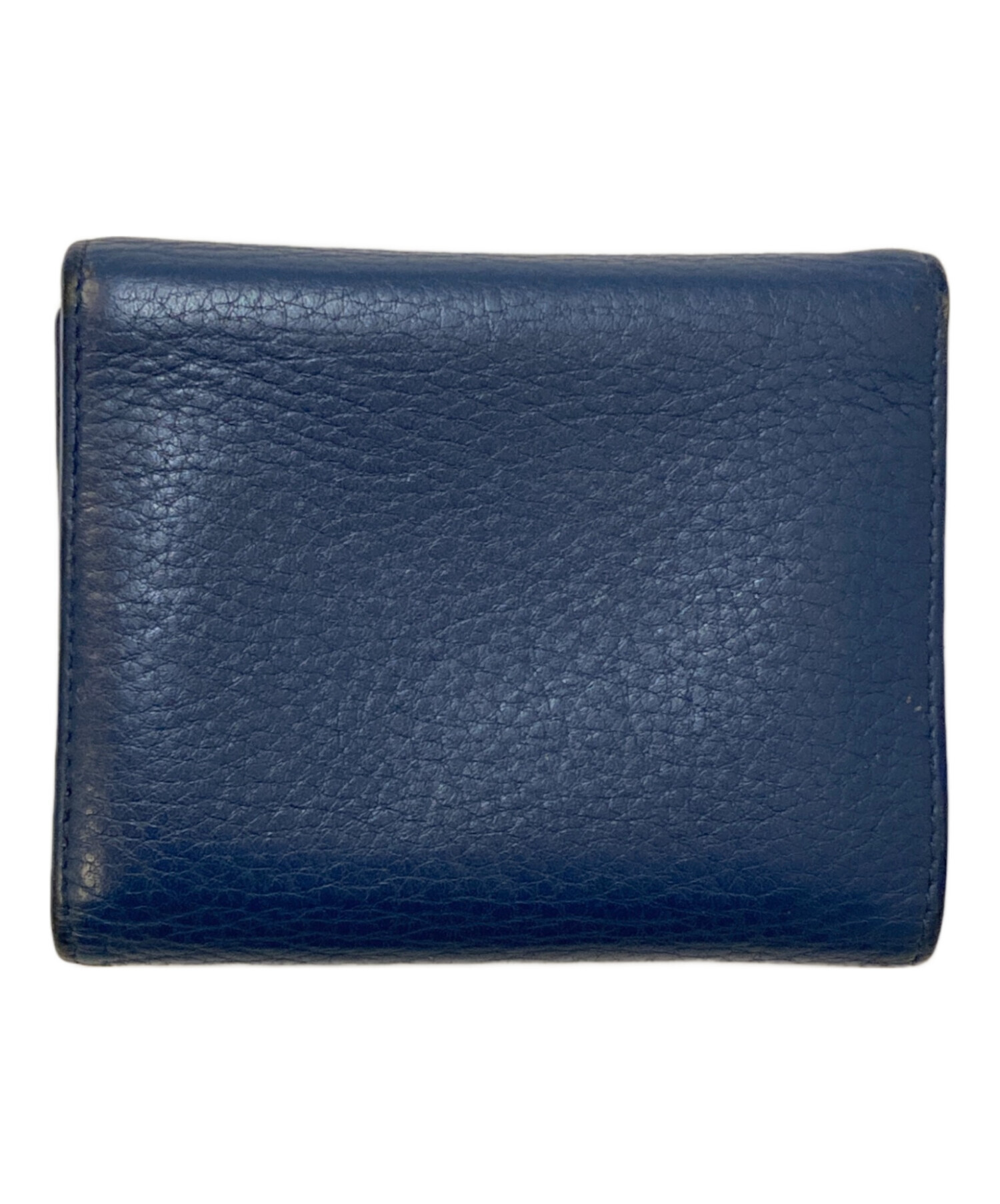 PRADA プラダ マネークリップ メンズ ブルー 青色 レザー ロゴ　ICタグ 中古・古着通販】PRADA (プラダ) ロゴエンブレム 3つ折りレザー