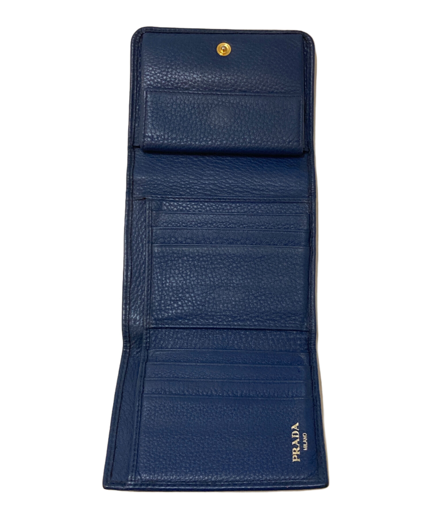 中古・古着通販】PRADA (プラダ) ロゴエンブレム 3つ折りレザー