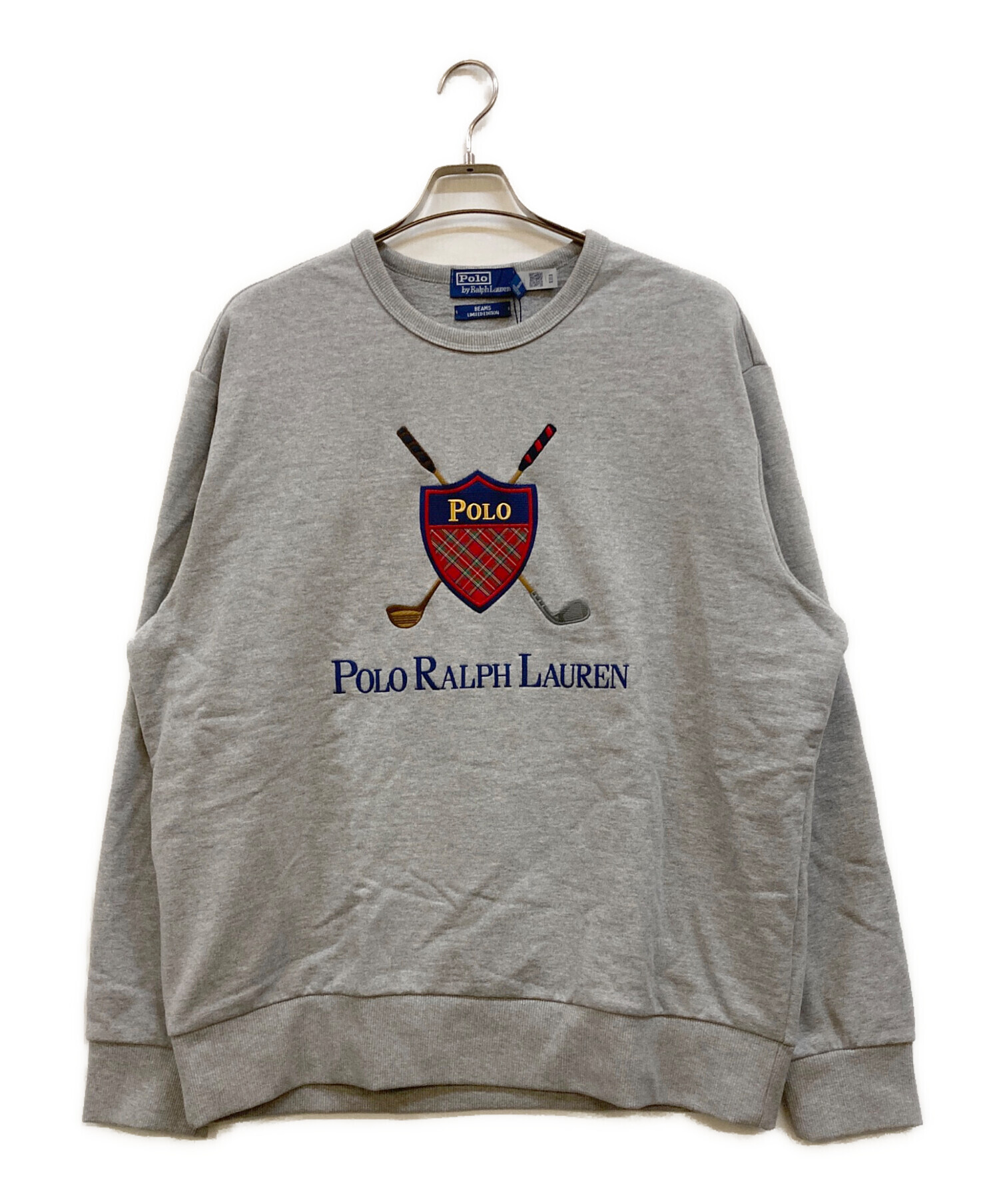 美品✨ ポロラルフローレン スウェット　XS(M相当)グレー　ワッペン　ロゴ 中古・古着通販】POLO RALPH LAUREN (ポロ・ラルフローレン) BEAMS