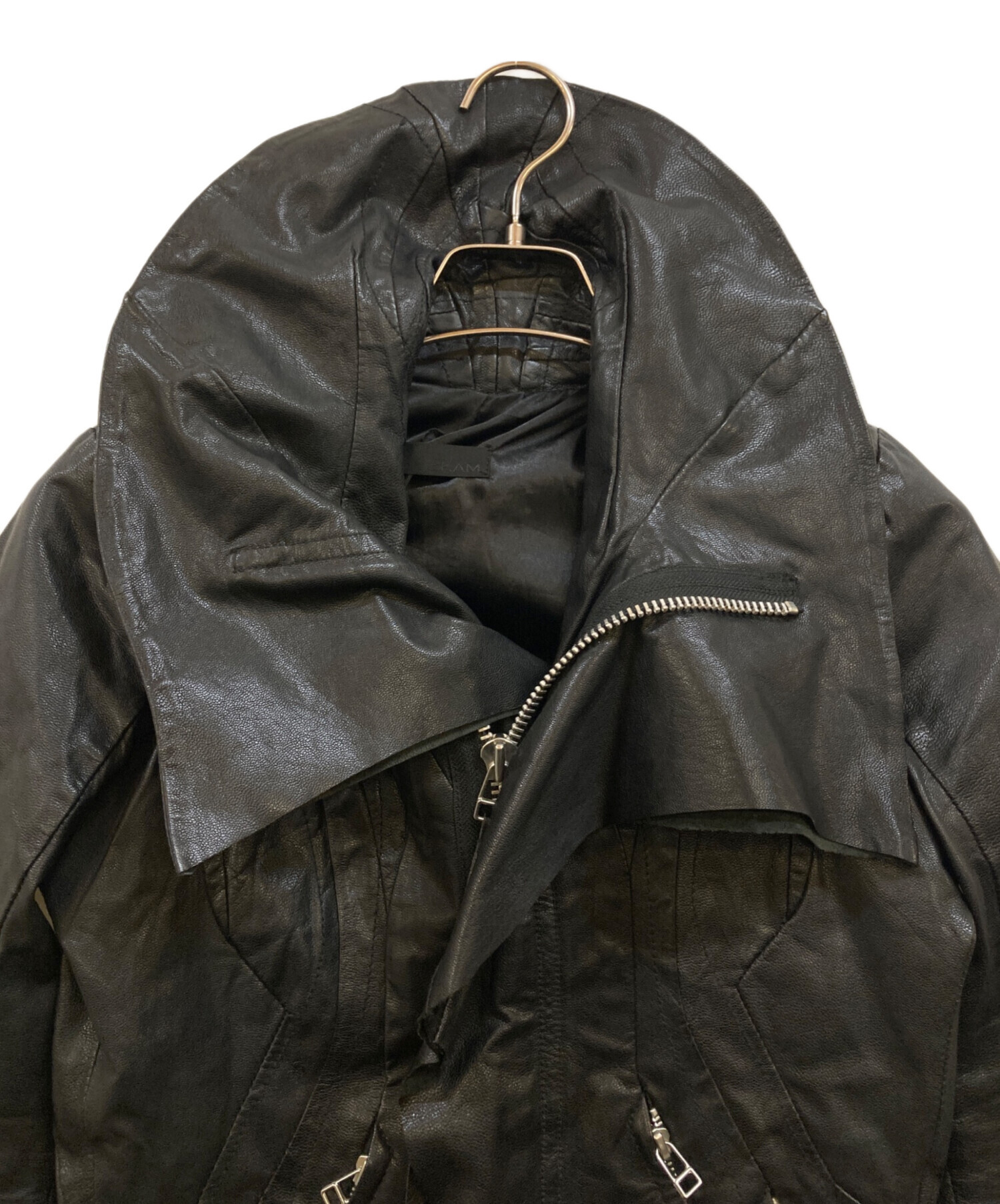 希少 Ekam ラムレザージャケット 変形レザー 中古・古着通販】EKAM (エカム) ラムレザーデザインジャケット