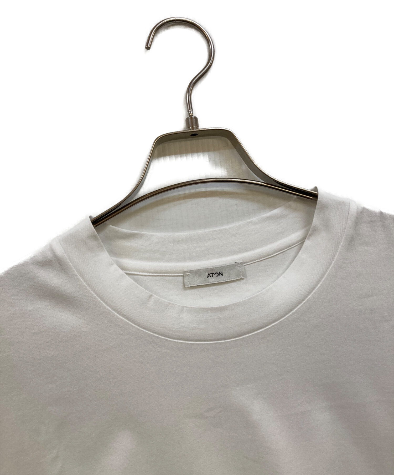 最終価格★新品タグなし　【ATON 】Tシャツ 白 サイズ2 中古・古着通販】ATON (エイトン) SUVIN 60/2 OVERSIZED T-SHIRT