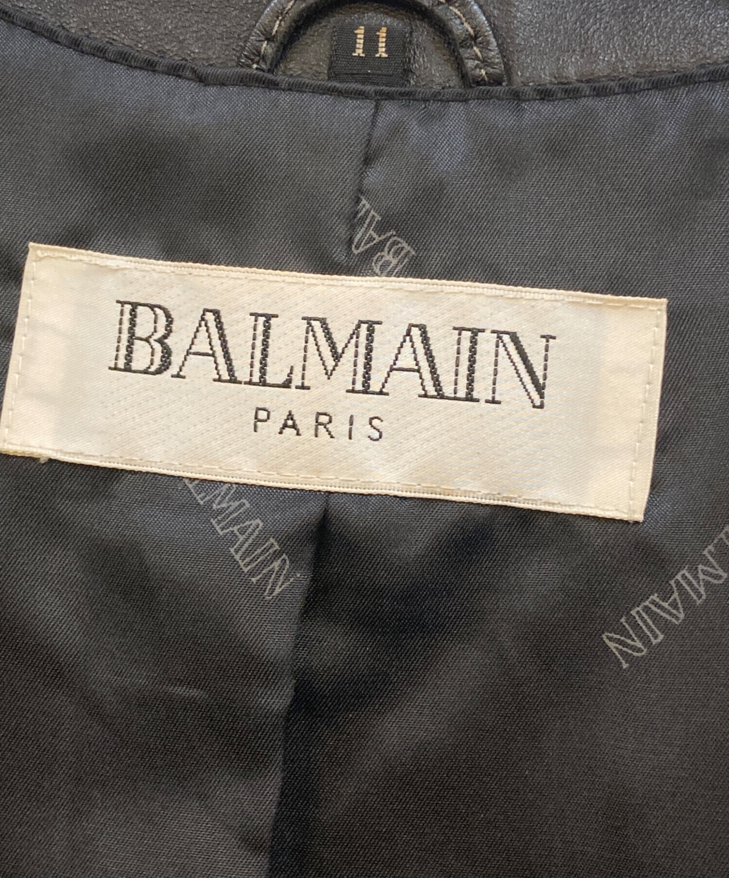 中古・古着通販】BALMAIN (バルマン) レザージャケット ブラック