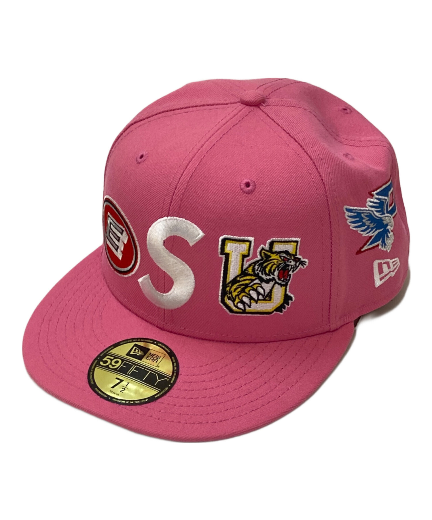 Supreme×NEWERA ピンク 59FIFTY キャップ 7 3/8 Supreme - シュプリーム × ニューエラ キャップ 帽子 ボックスロゴ 7 5