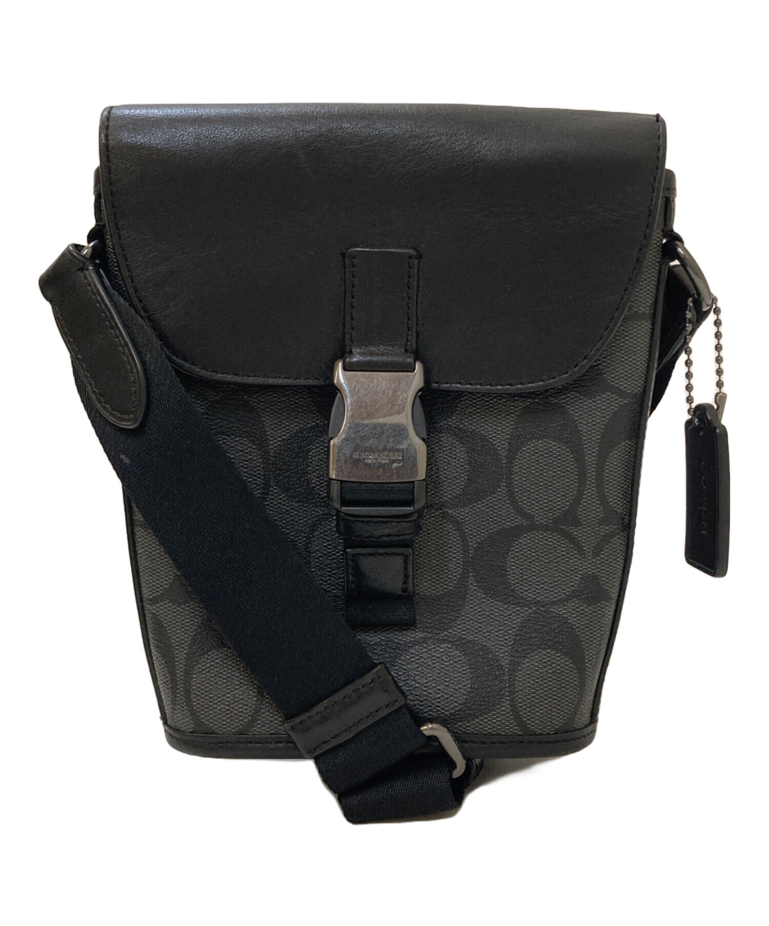 【未使用】COACH コーチ カバン　ブラック　レザー 中古・古着通販】COACH (コーチ) ショルダーバッグ ブラック｜ブランド