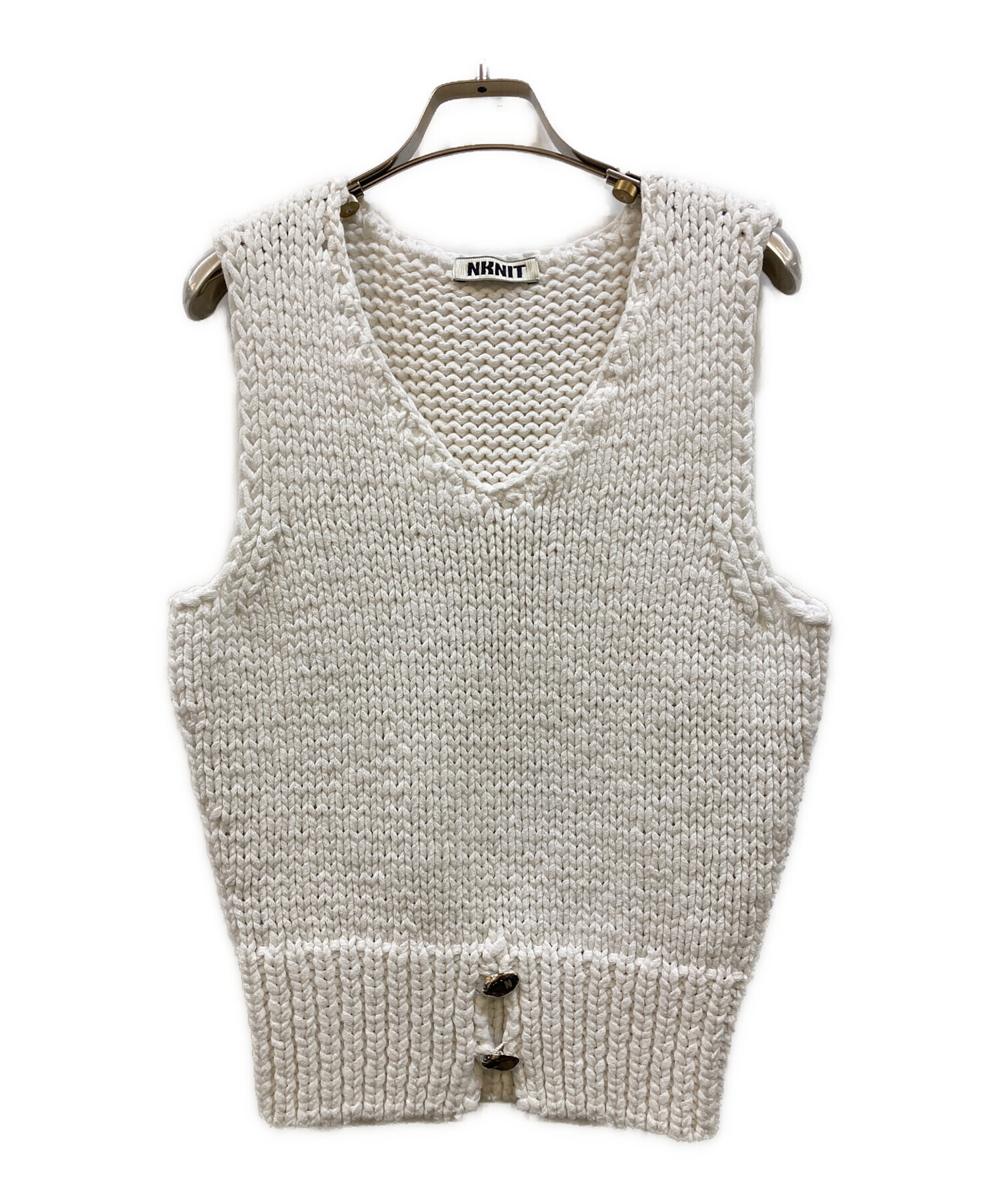 中古・古着通販】NKNIT (ンニット) cord yarn V-neck KNIT vest