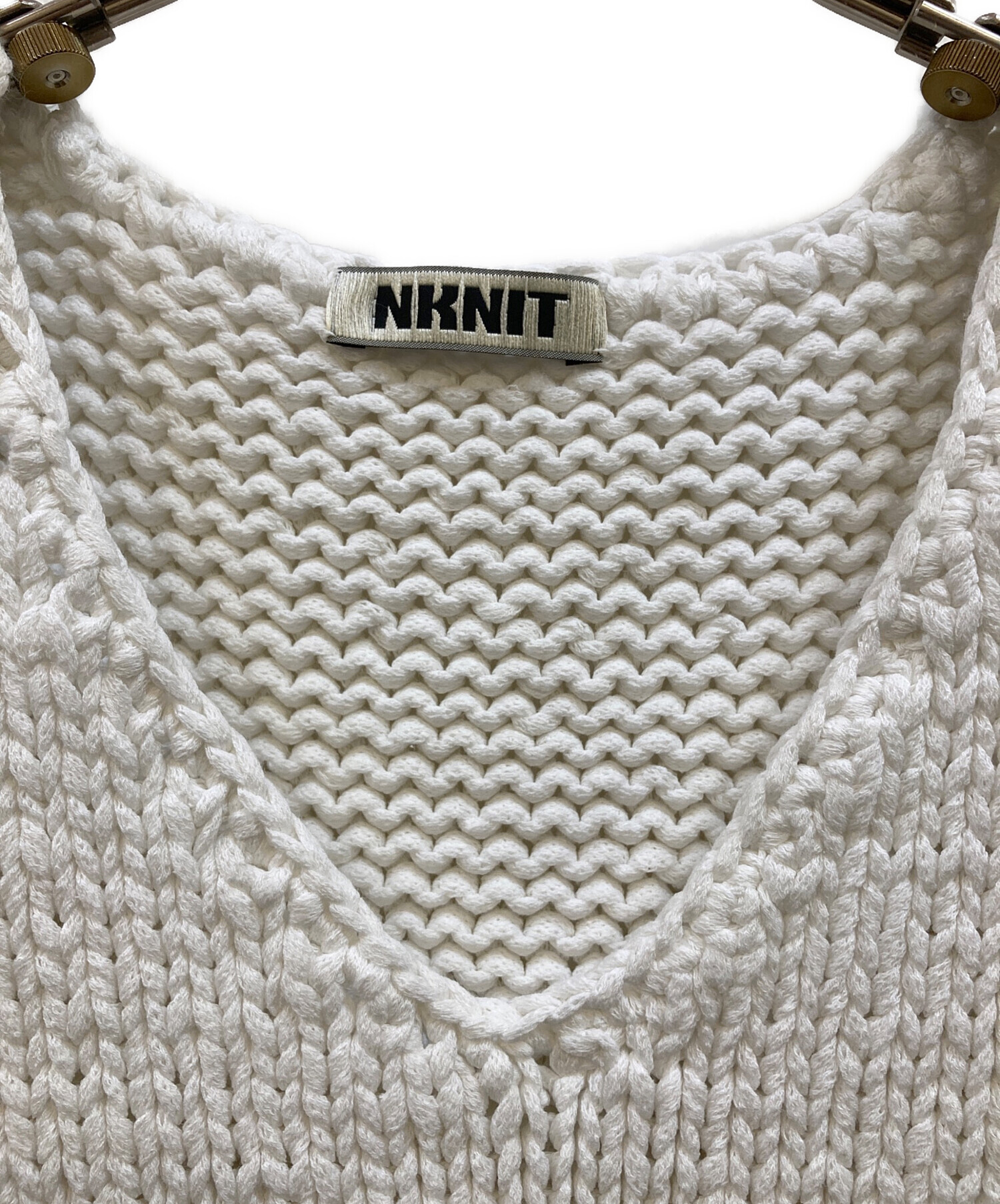 中古・古着通販】NKNIT (ンニット) cord yarn V-neck KNIT vest