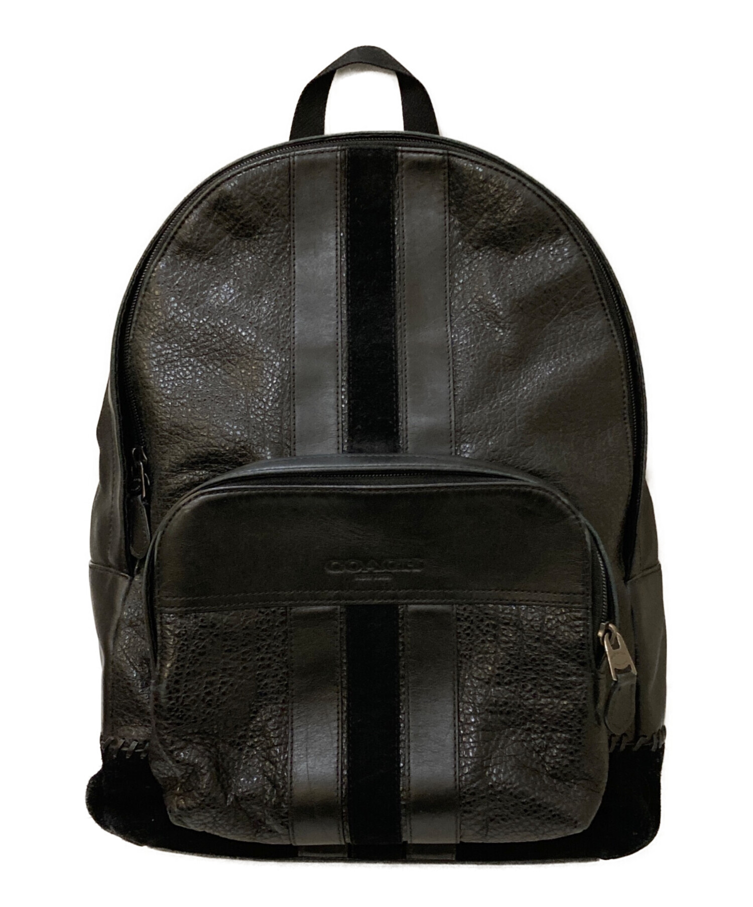 中古・古着通販】COACH (コーチ) レザーバックパック ブラック