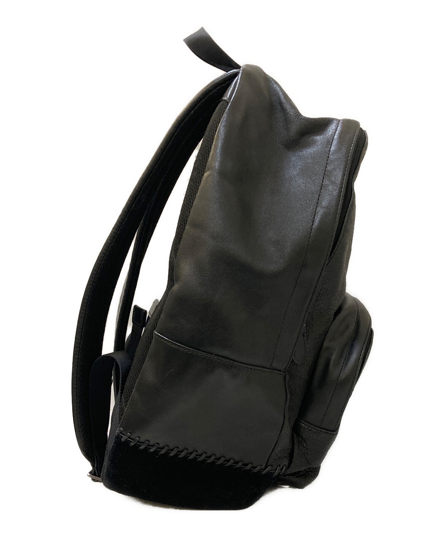 COACH ブラックレザー リュック 中古・古着通販】COACH (コーチ) レザーバックパック ブラック