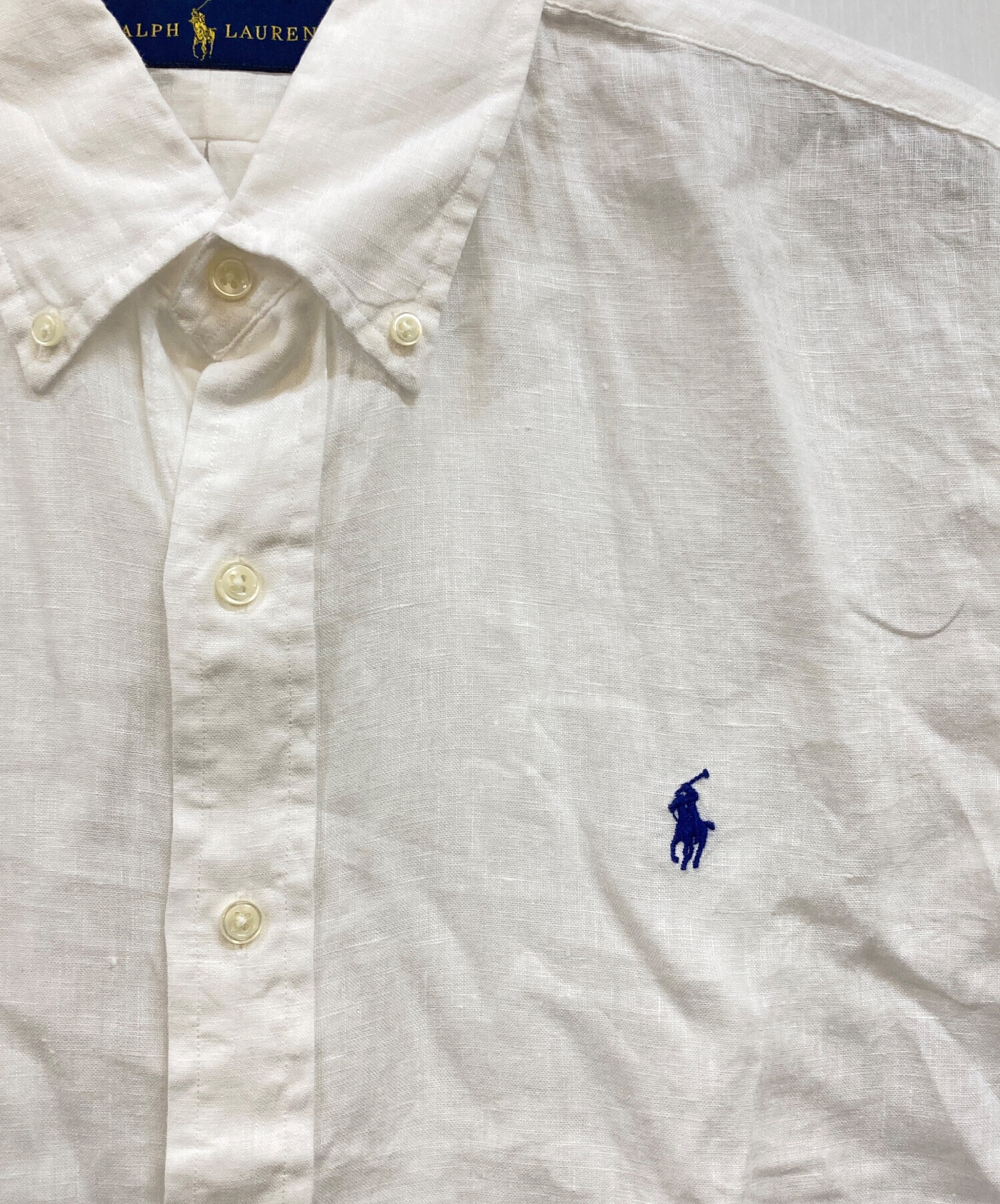 Ralph Lauren ラルフローレン　リネンシャツ　ホワイト　半袖　L 中古・古着通販】RALPH LAUREN (ラルフローレン) 半袖リネンシャツ