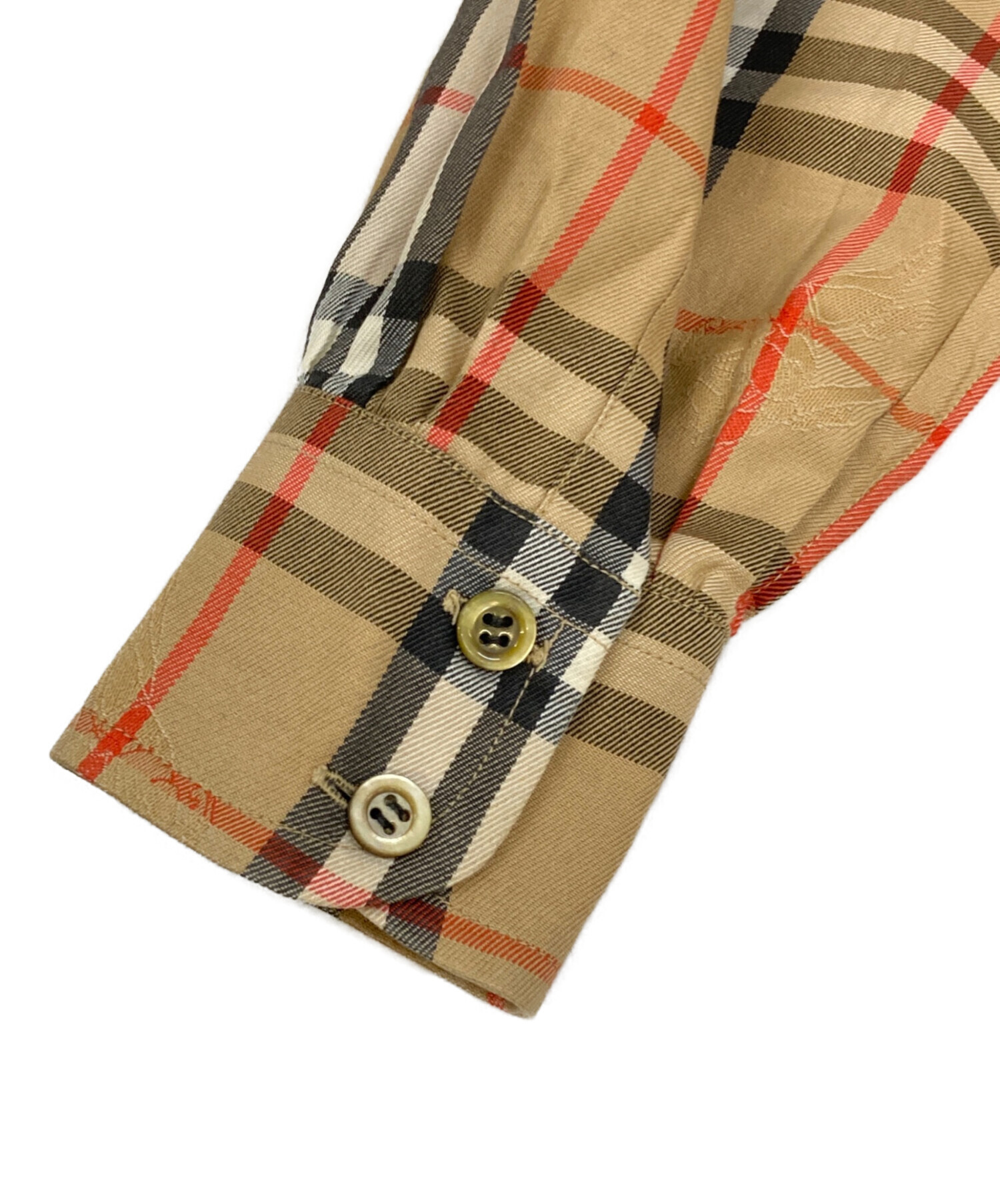 美品　バーバリーズ　シャツ　シャドーホース　ノバチェック　ベージュ　L相当 中古・古着通販】Burberry's (バーバリーズ) シャドーホースノバ