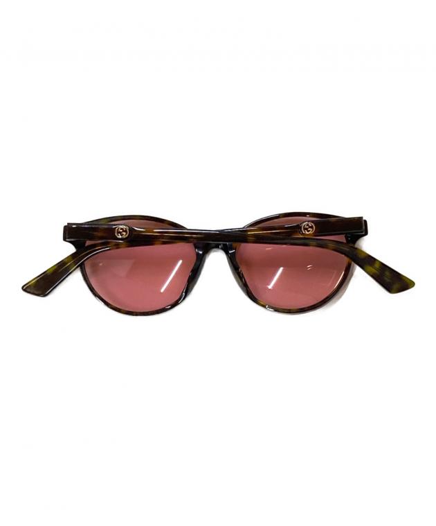 GUCCI グッチ サングラス インターロッキング ラブリーハー ブラウン 中古・古着通販】GUCCI (グッチ) インターロッキングG カラーレンズ