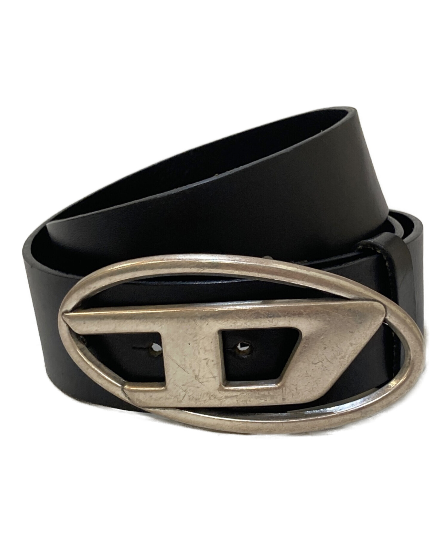 DIESEL 本革ベルト 80/32サイズ 中古・古着通販】DIESEL (ディーゼル) Dロゴバックル レザーベルト