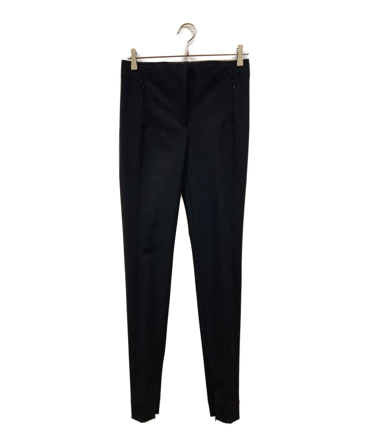 ジルサンダー JIL SANDER ウール裾ジップスラックス44 ブラック 中古・古着通販】JIL SANDER (ジルサンダー) 裾ジップスラックス