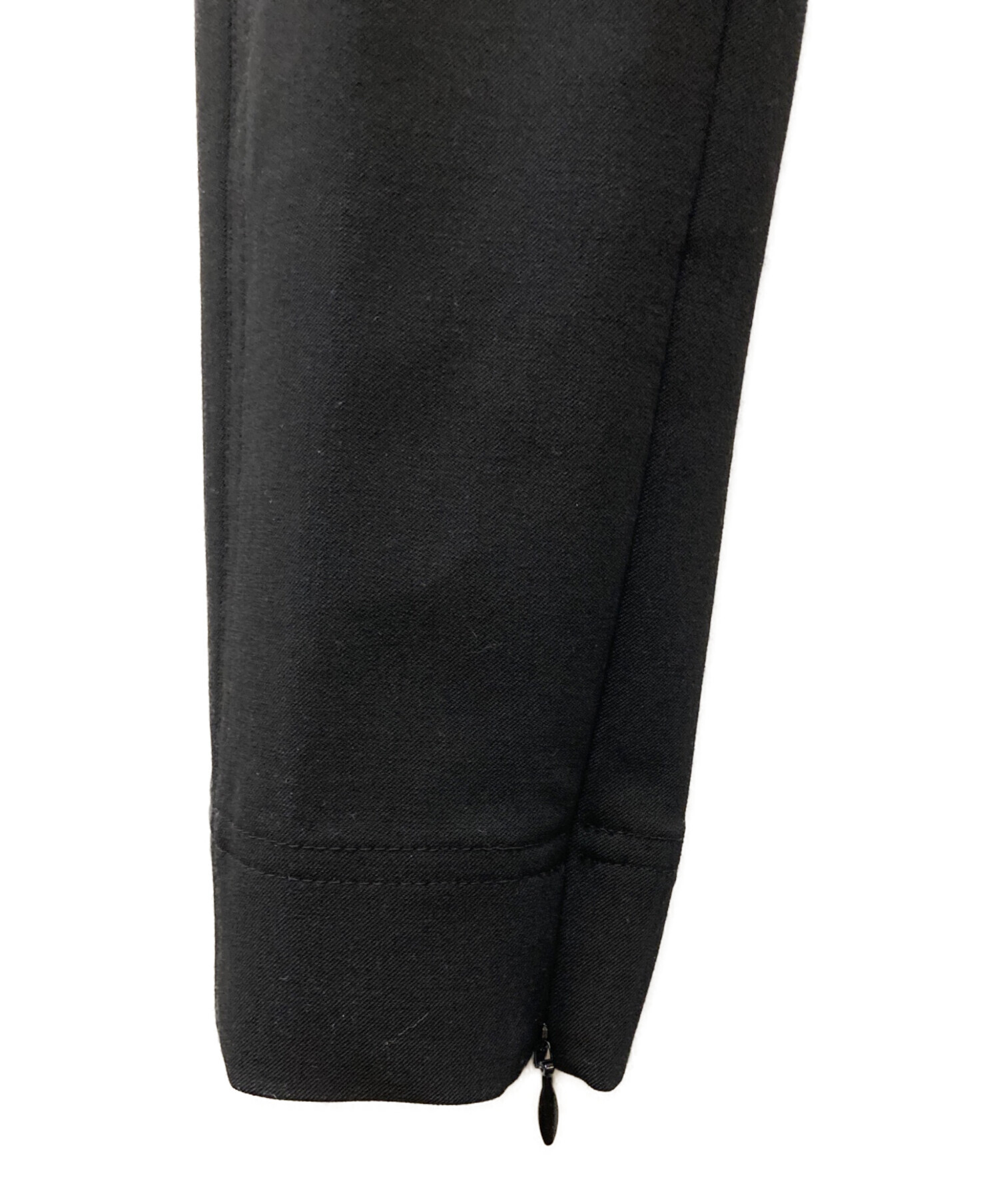 ジルサンダー JIL SANDER ウール裾ジップスラックス44 ブラック 中古・古着通販】JIL SANDER (ジルサンダー) 裾ジップスラックス