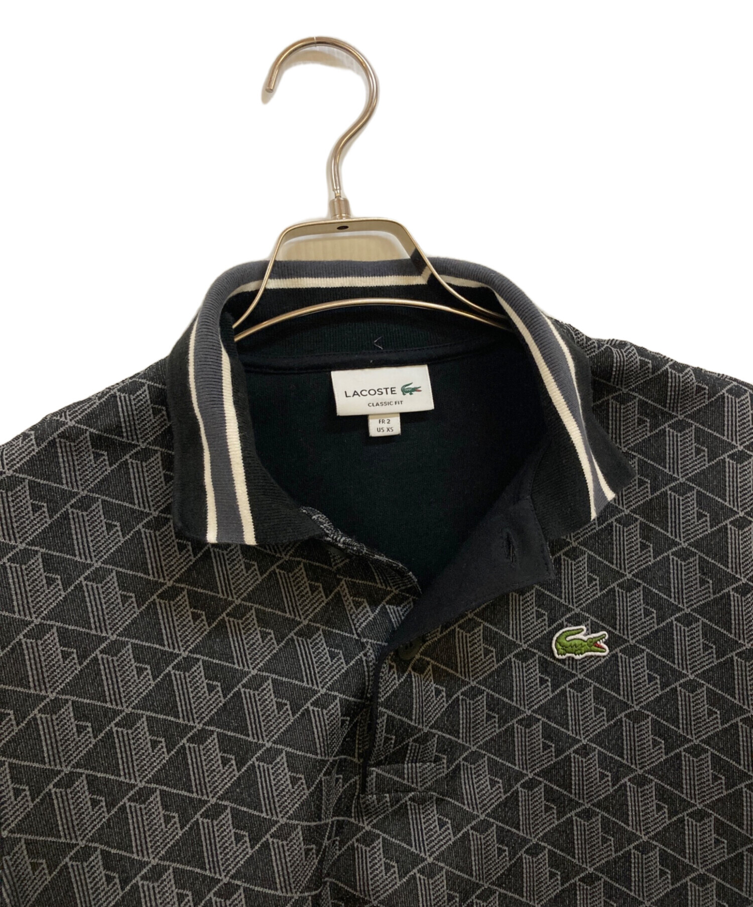 中古・古着通販】LACOSTE (ラコステ) モノグラムジャガードポロシャツ
