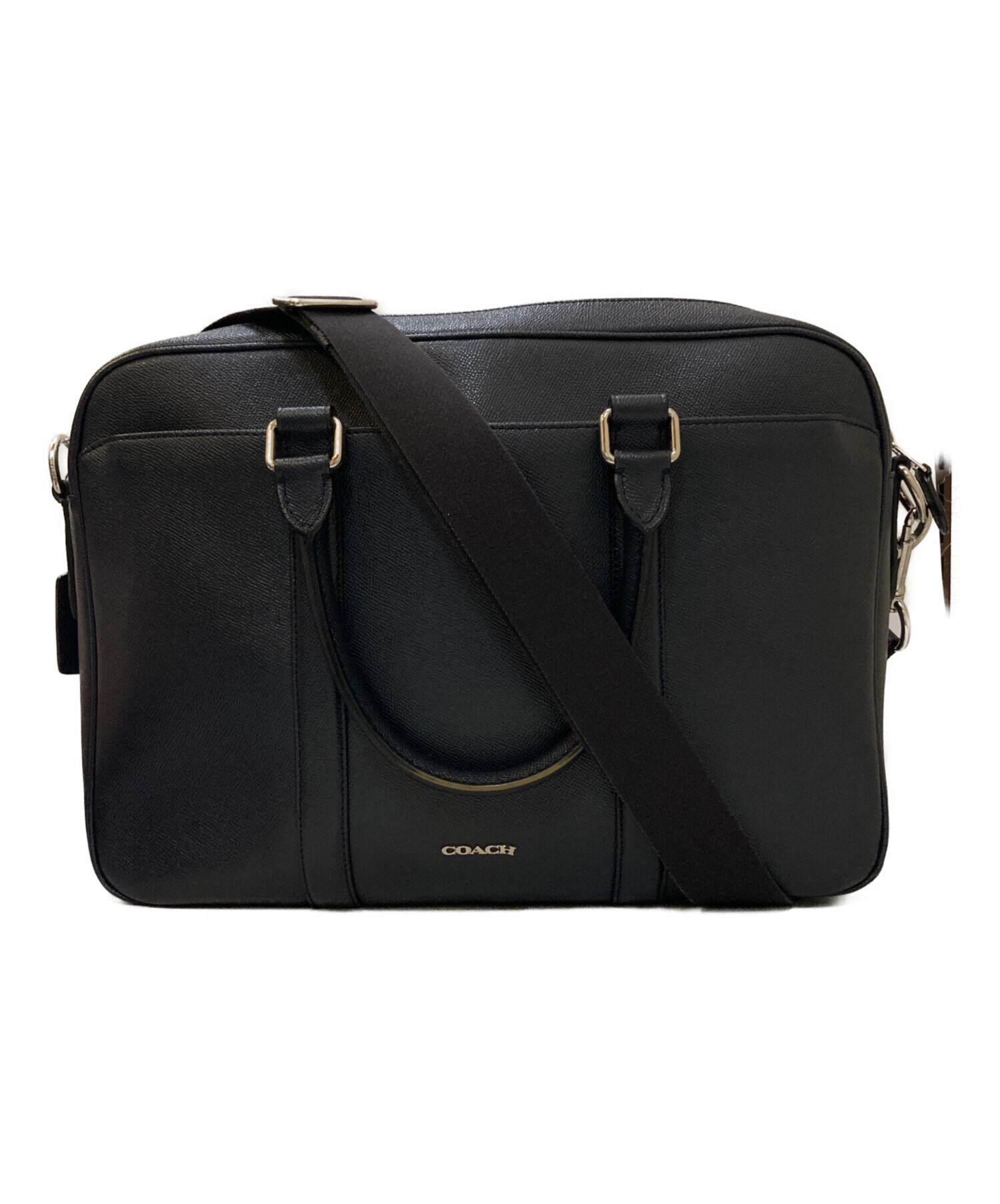 中古・古着通販】COACH (コーチ) 2WAYレザーブリーフケース ネイビー