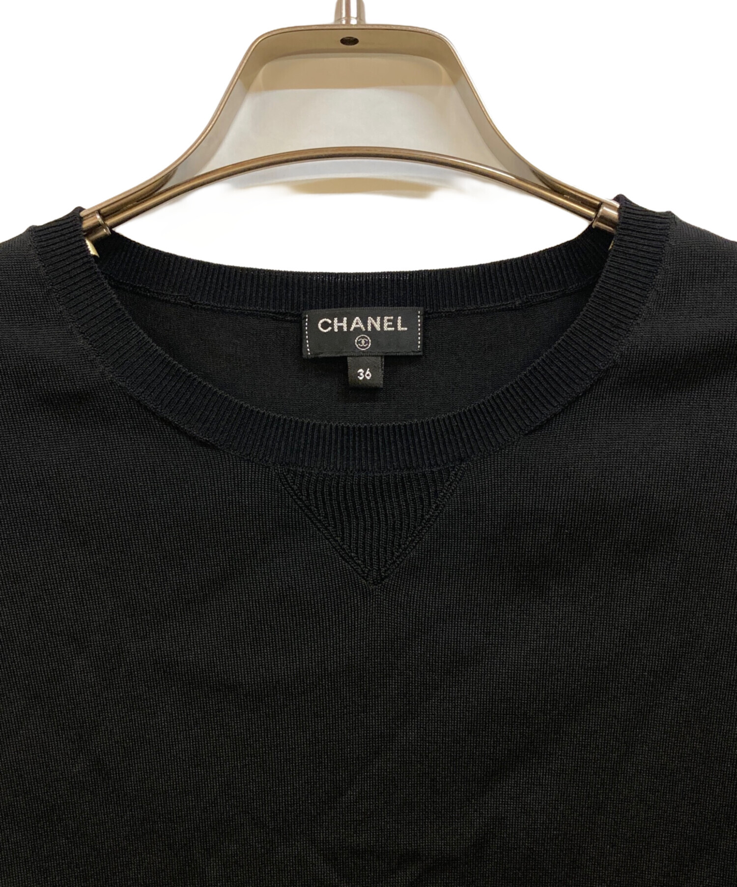 中古・古着通販】CHANEL (シャネル) ココボタンニット ブラック サイズ